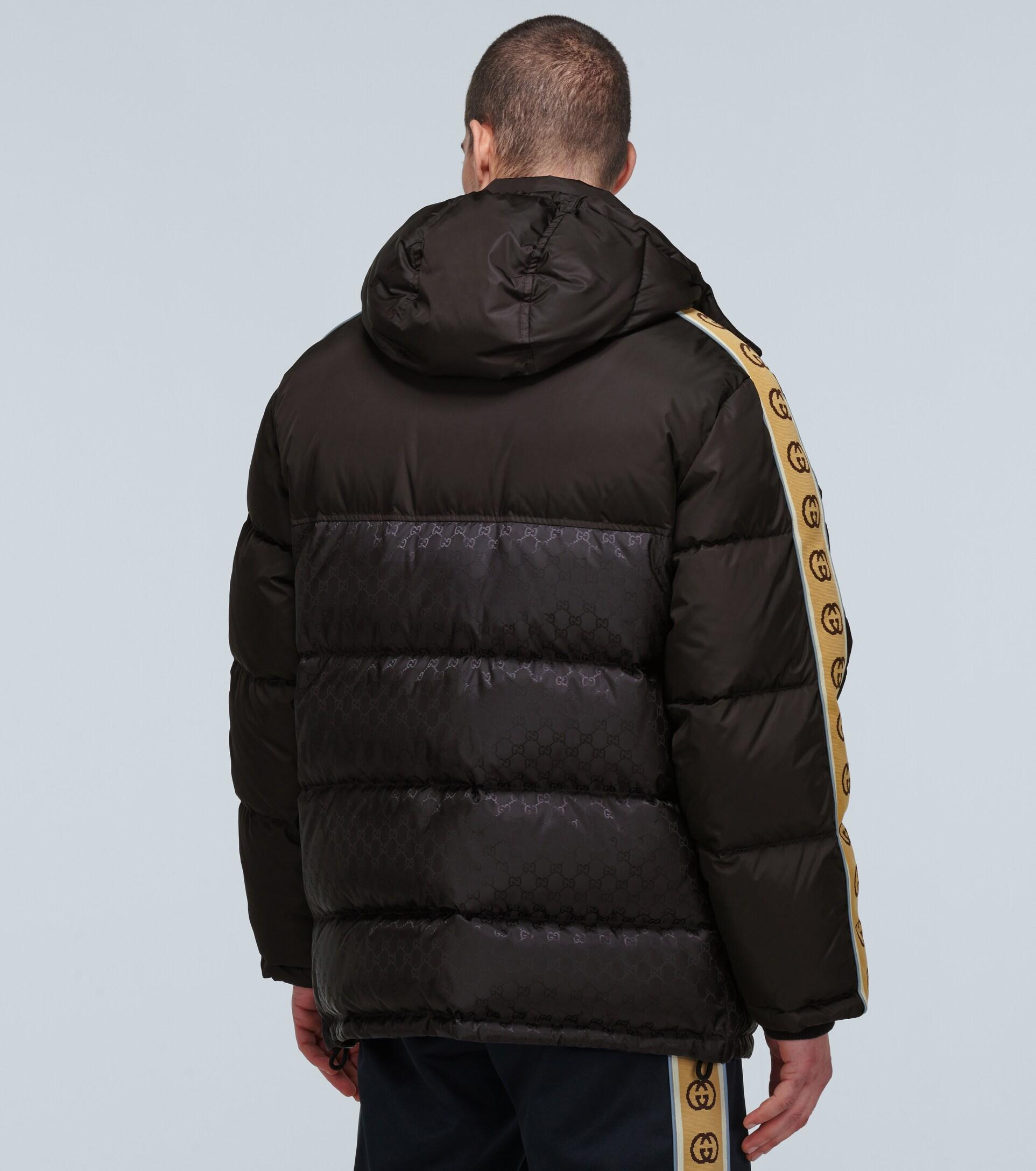 Gucci GG Jacquard Nylon Padded Coat in Black for Men | Lyst