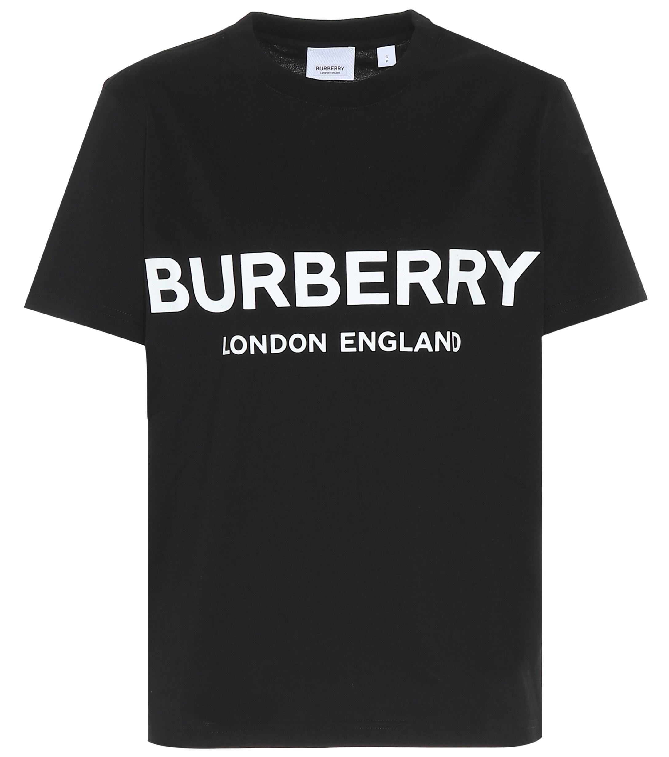 Burberry Logo Cotton T-shirt in Black - Lyst