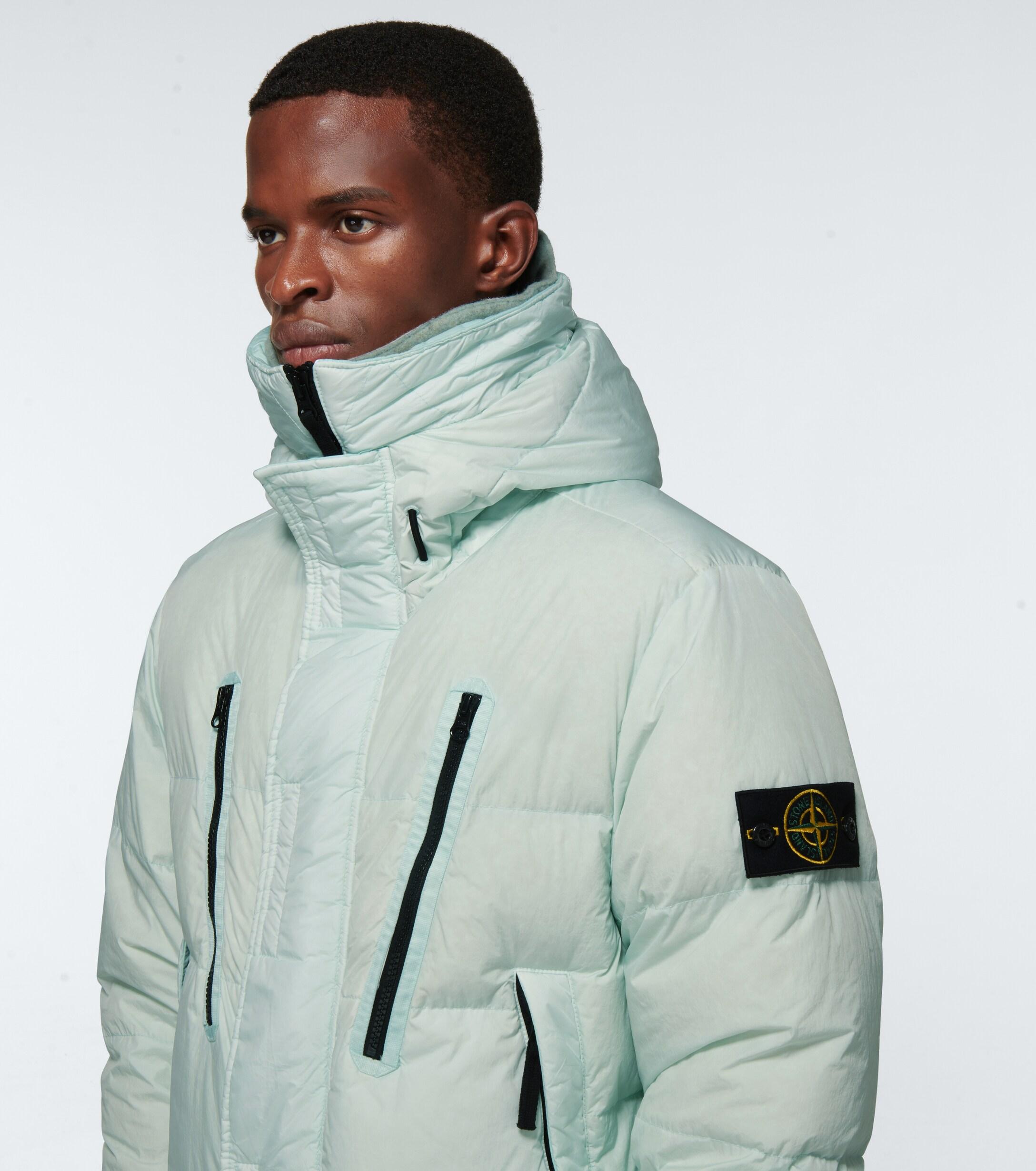 stone island hooded puffer jacket