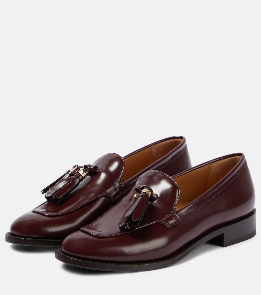 Max Mara Tasseled Leather Loafers in Brown | Lyst