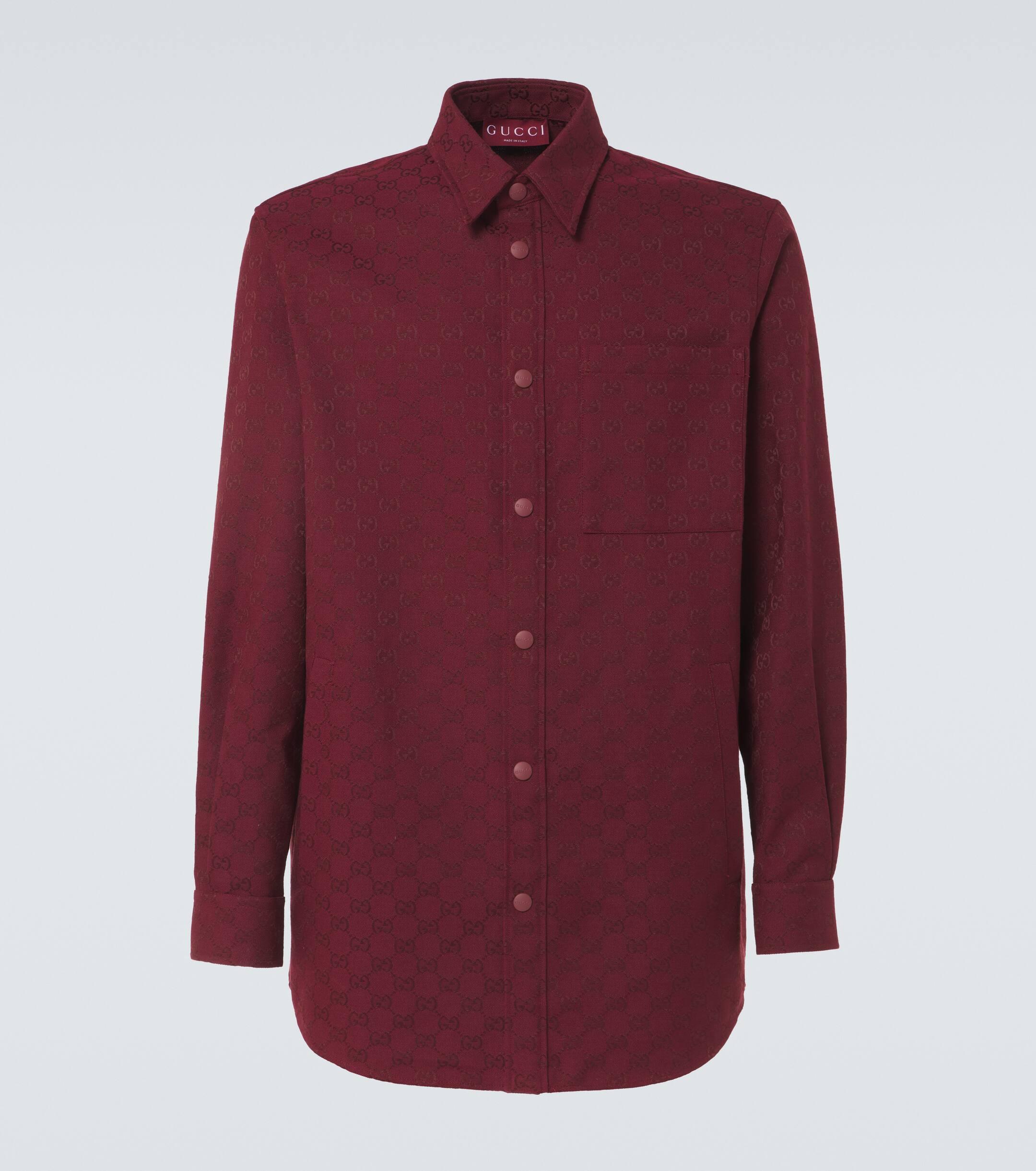 Gucci Gg Canvas Cotton-Blend Shirt in Red for Men Lyst UK
