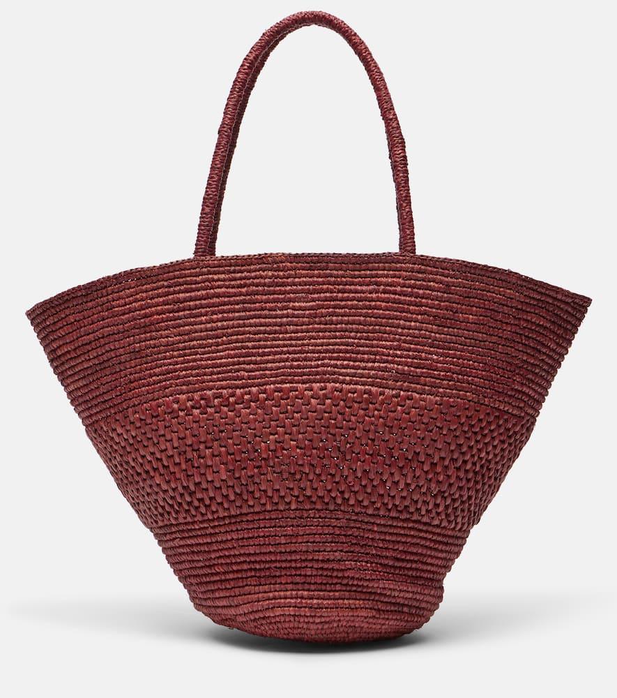 The Row Emilie Raffia Basket Bag in Red | Lyst