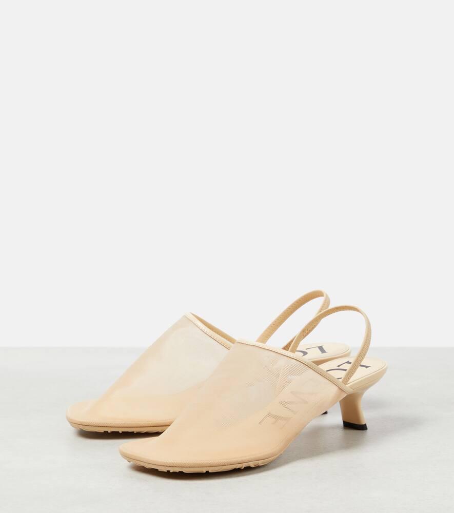 Loewe Petal 45 Mesh Slingback Pumps in Natural | Lyst