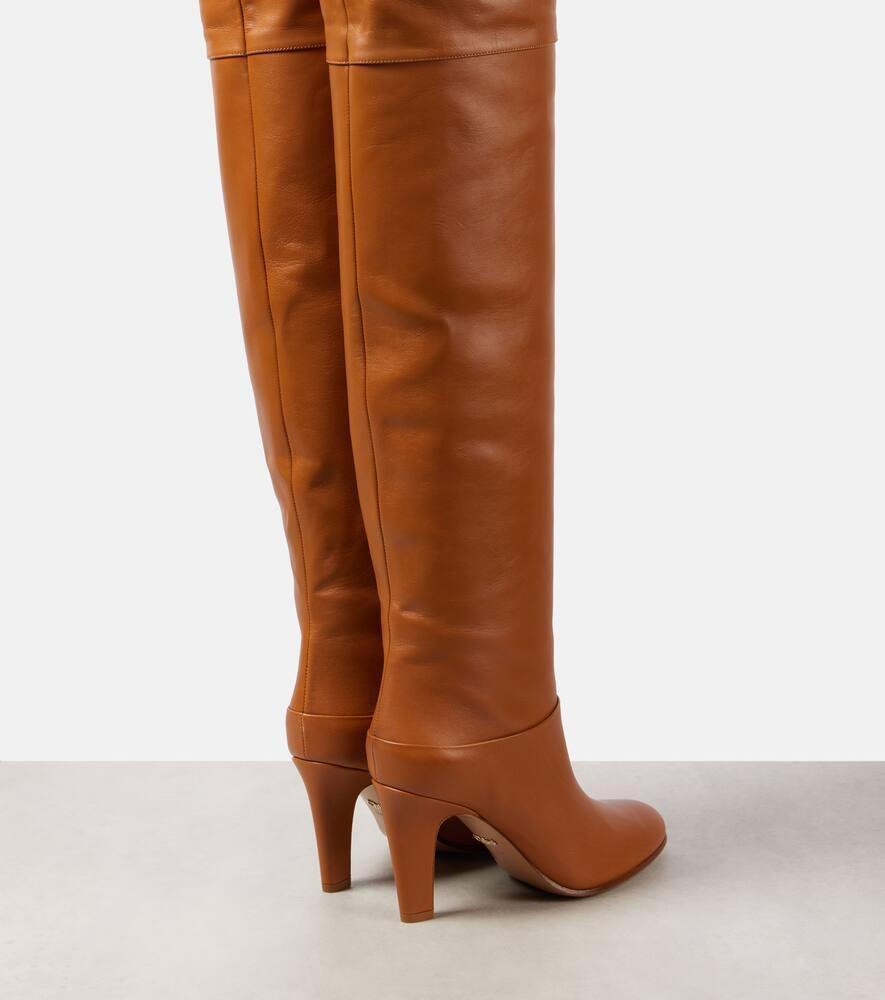 Chloé Eve Leather Over-The-Knee Boots in Brown Lyst