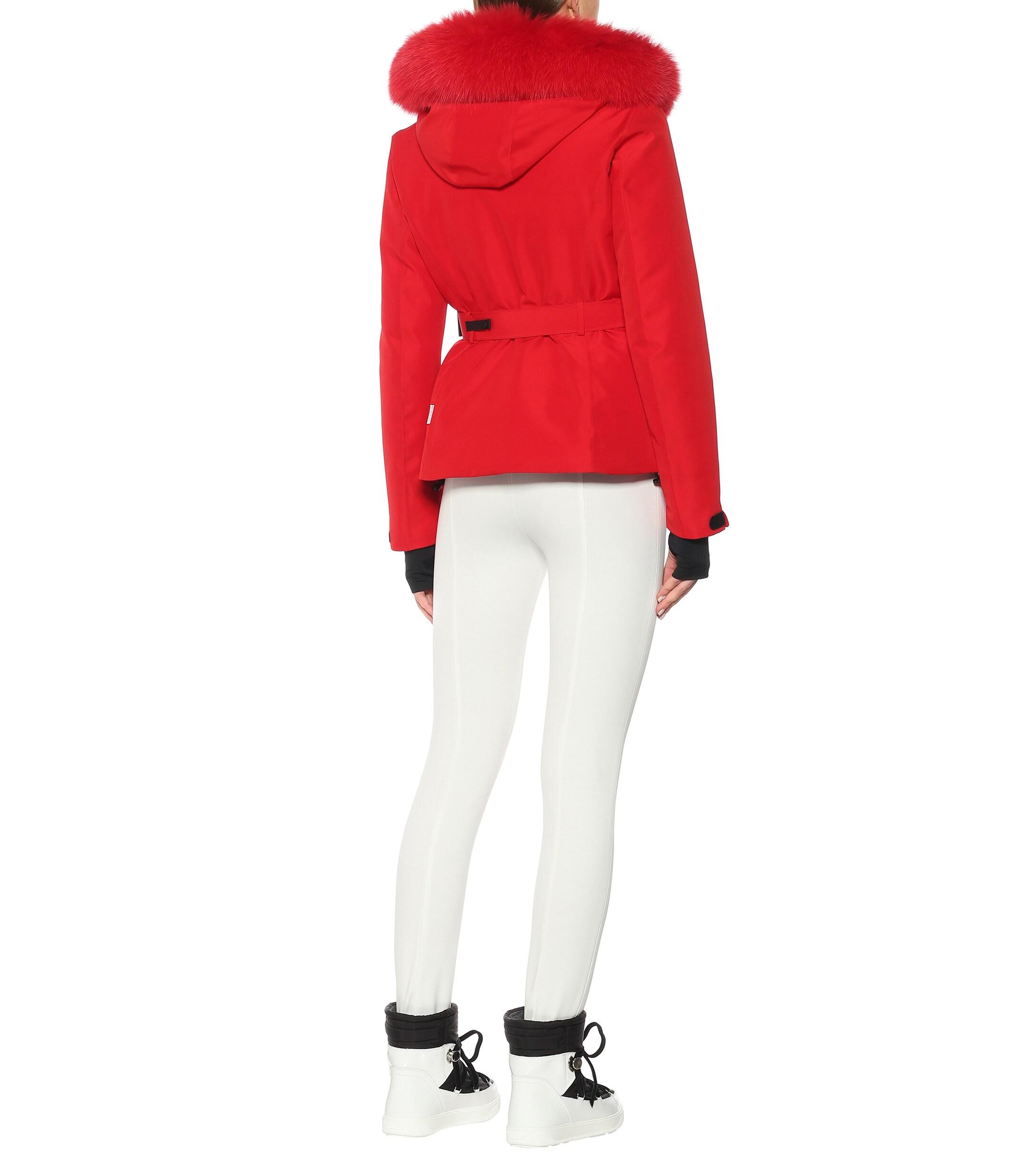 3 MONCLER GRENOBLE Laplance Fur-trimmed Down Ski Jacket in Red - Lyst