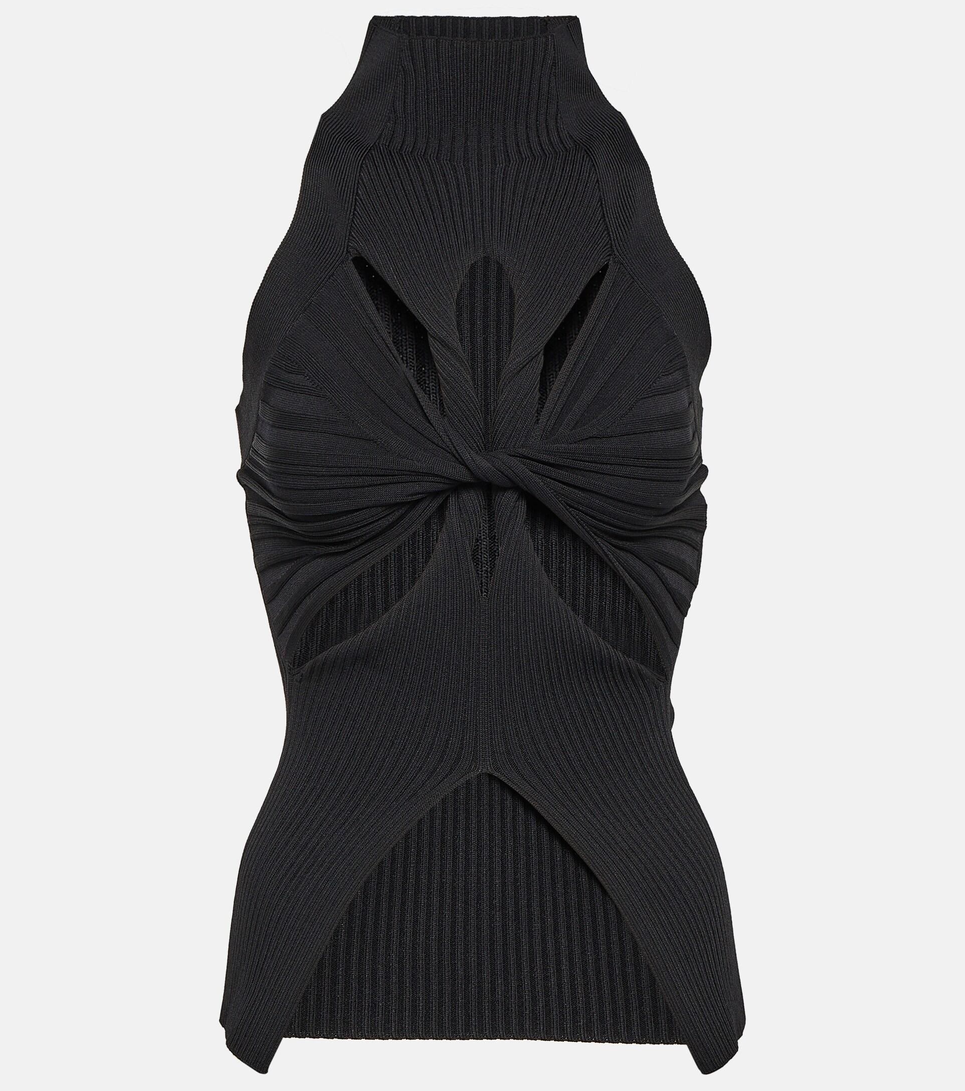 Dion Lee Ribbed-knit Cutout Top in Black | Lyst