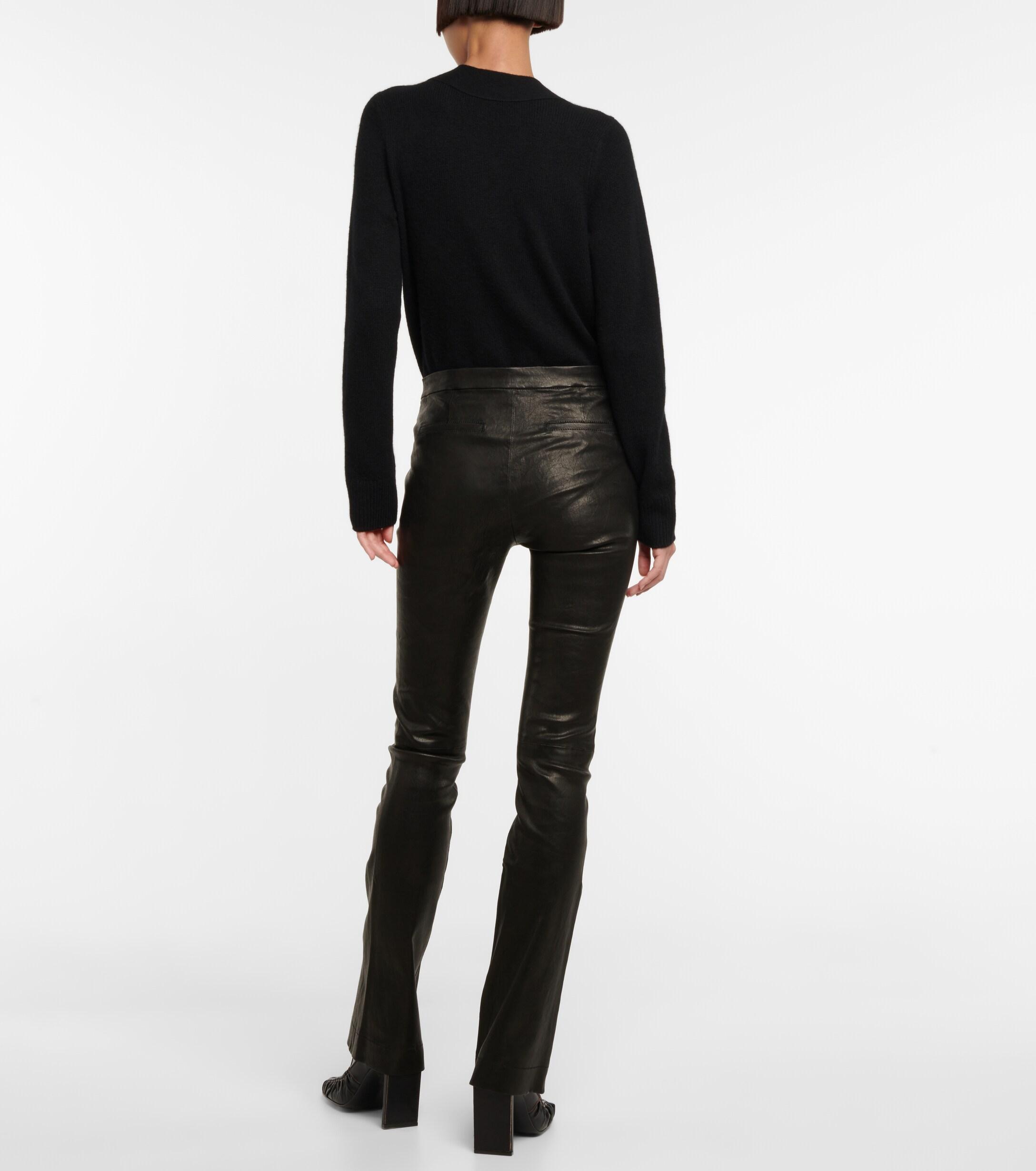 FRAME Le Serge Leather Mid-rise Pants 