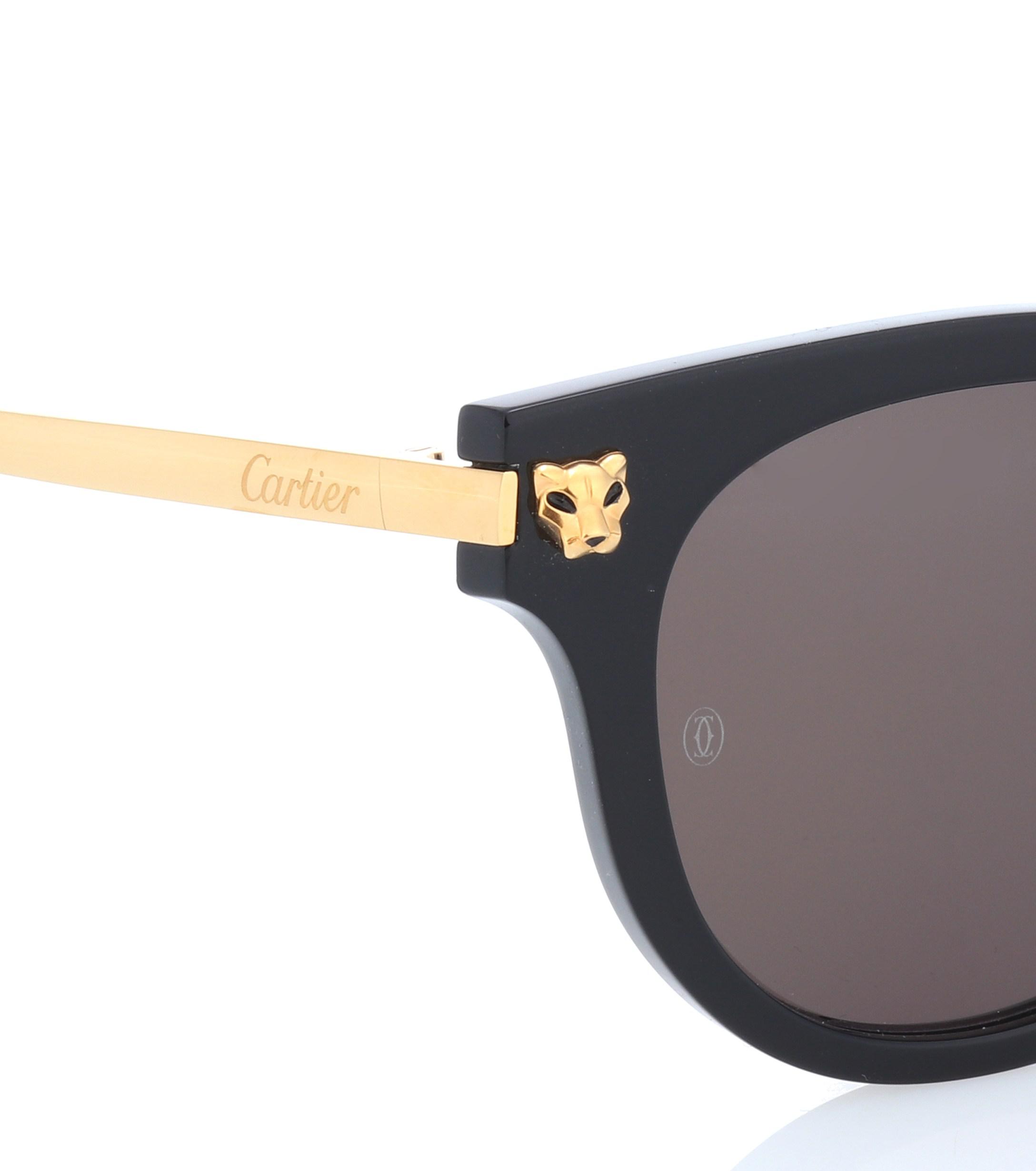 Cartier Panthère De Cartier Cat-eye Sunglasses in Black | Lyst