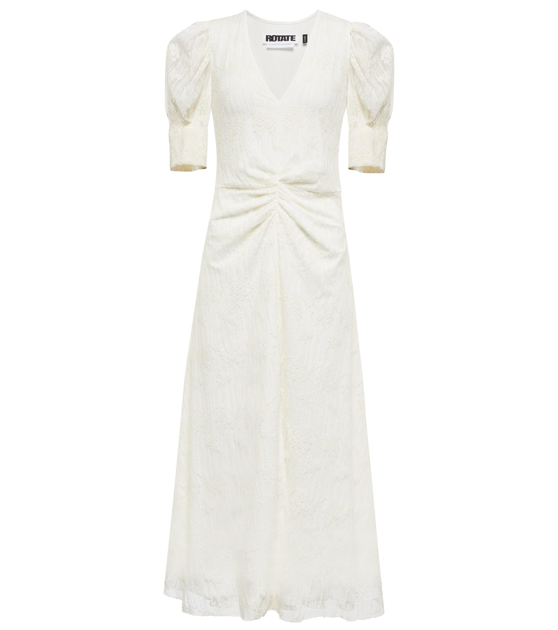 ROTATE BIRGER CHRISTENSEN Bridal Sierna Lace Midi Dress in White | Lyst