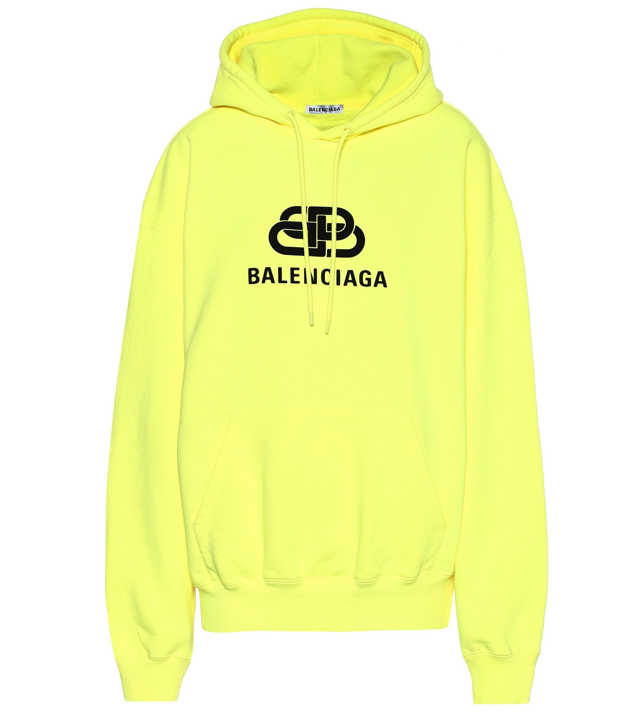 balenciaga logo cotton terry hoodie