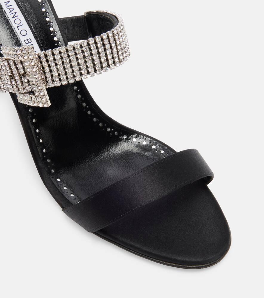 Sandales à Talons Manolo Blahnik - Noir Suédé, Slingback, Taille 40, Neuves Sans Boîte, état Pristine