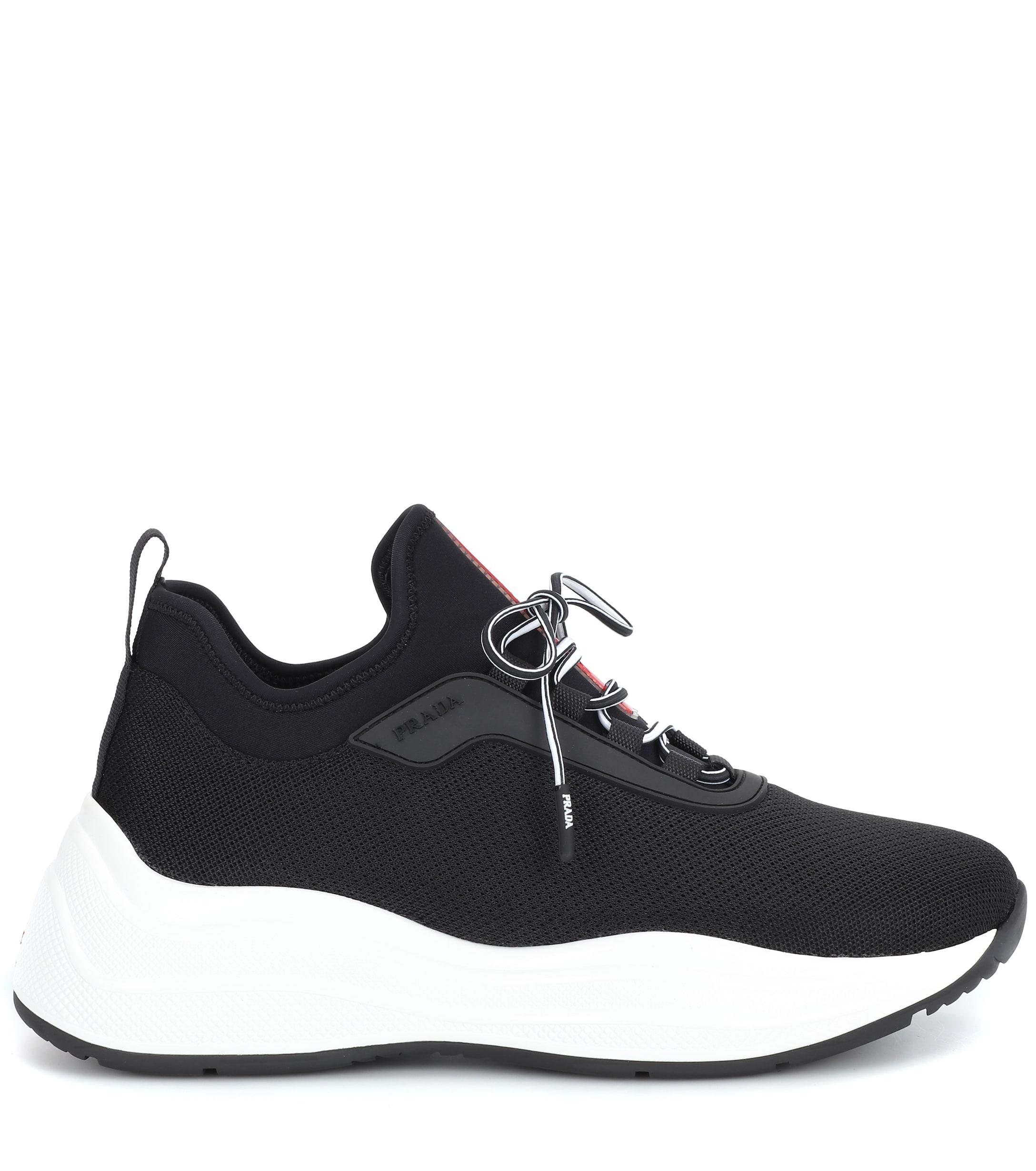 prada mesh and neoprene sneakers