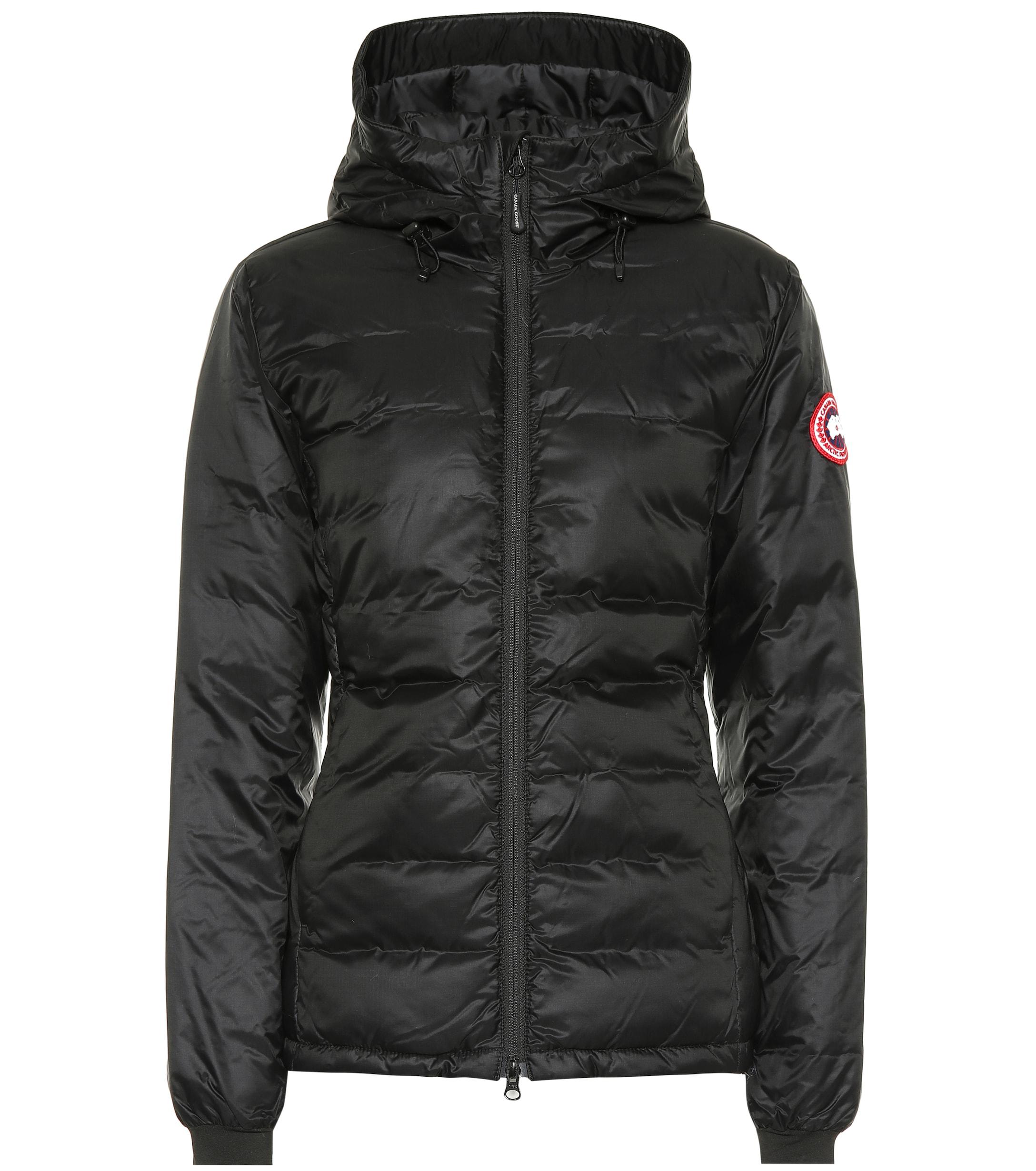 Canada Goose Goose Camp Hooded Down Jacket In Black Lyst