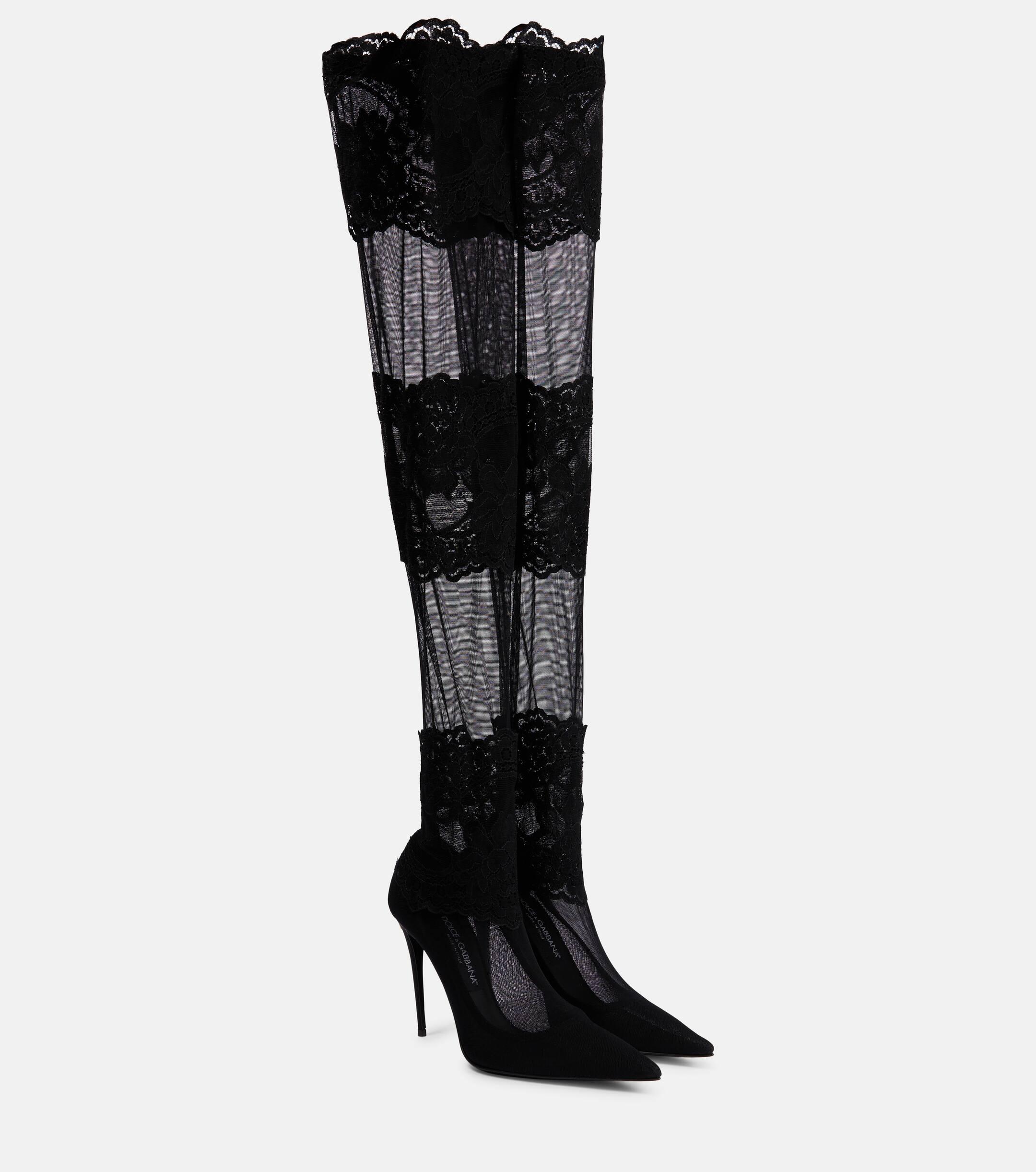 Dolce and gabbana thigh hotsell high boots