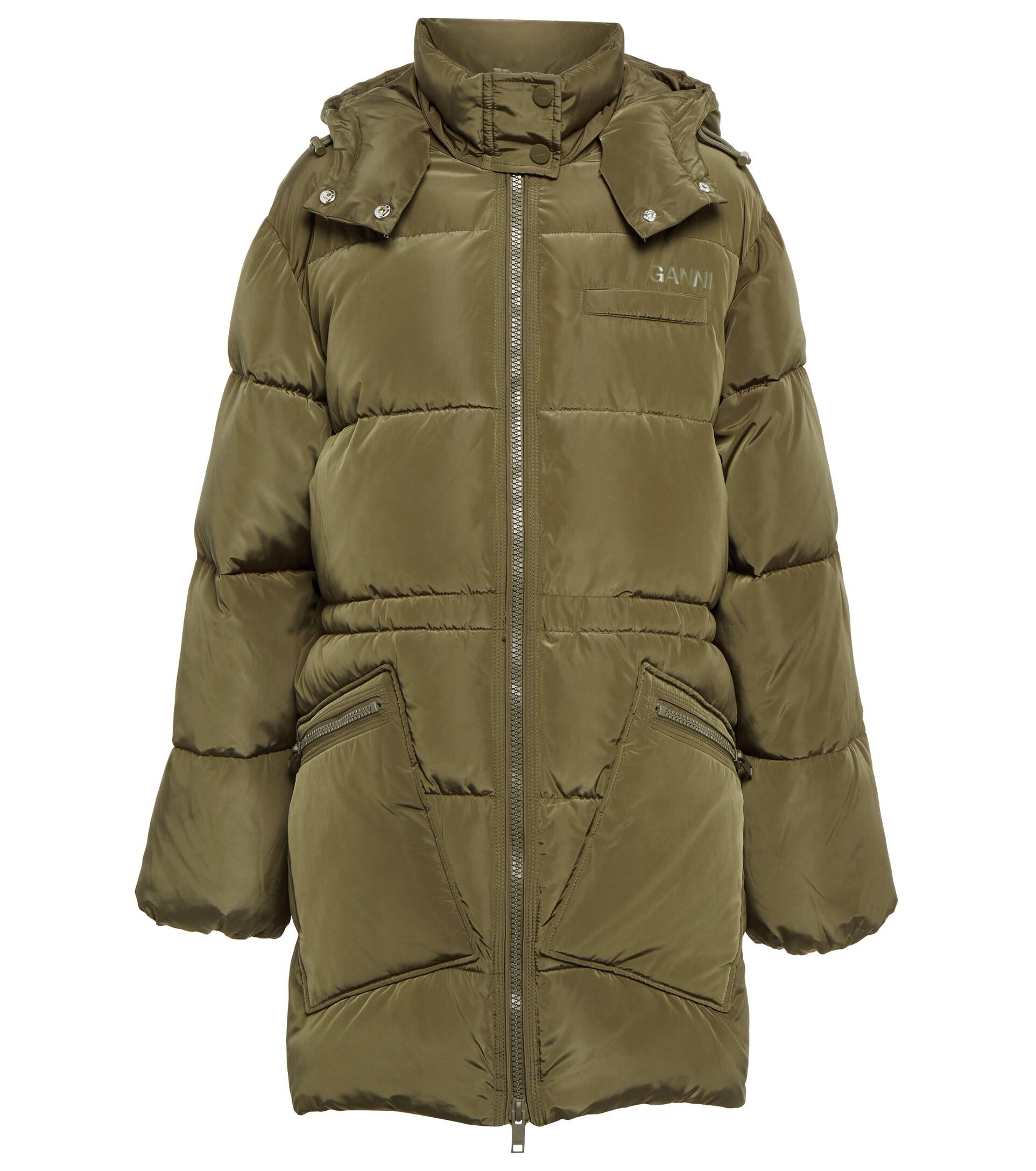 Ganni Oversized Technical Puffer Jacket in Green Lyst