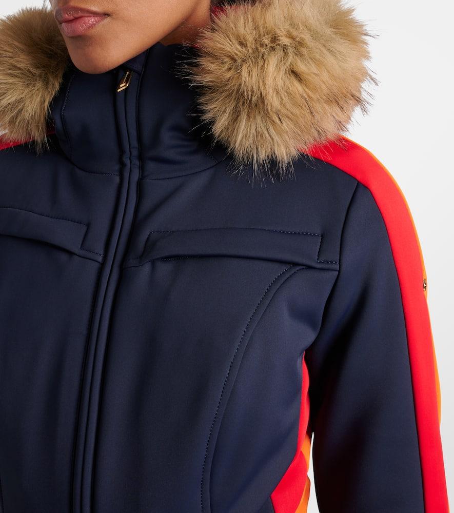 Goldbergh Suvi Faux Fur-Trimmed Ski Jumpsuit in Blue Lyst UK