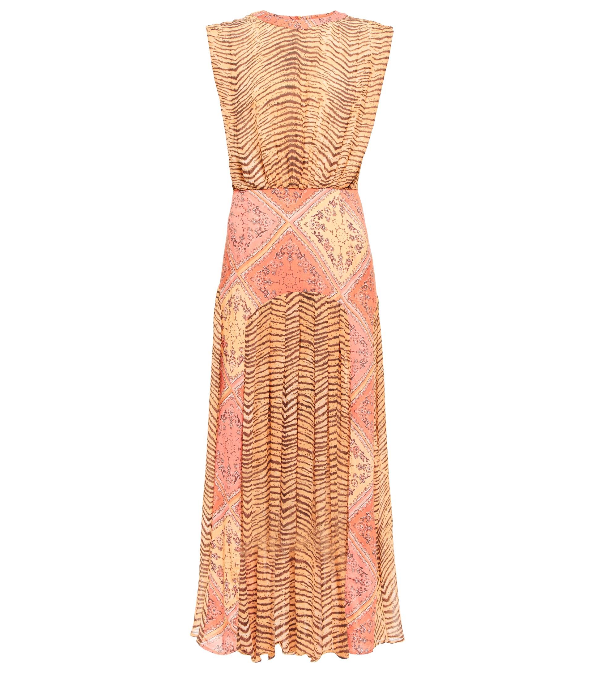 RIXO London Synthetic Coralie Tiger-print Midi Dress | Lyst