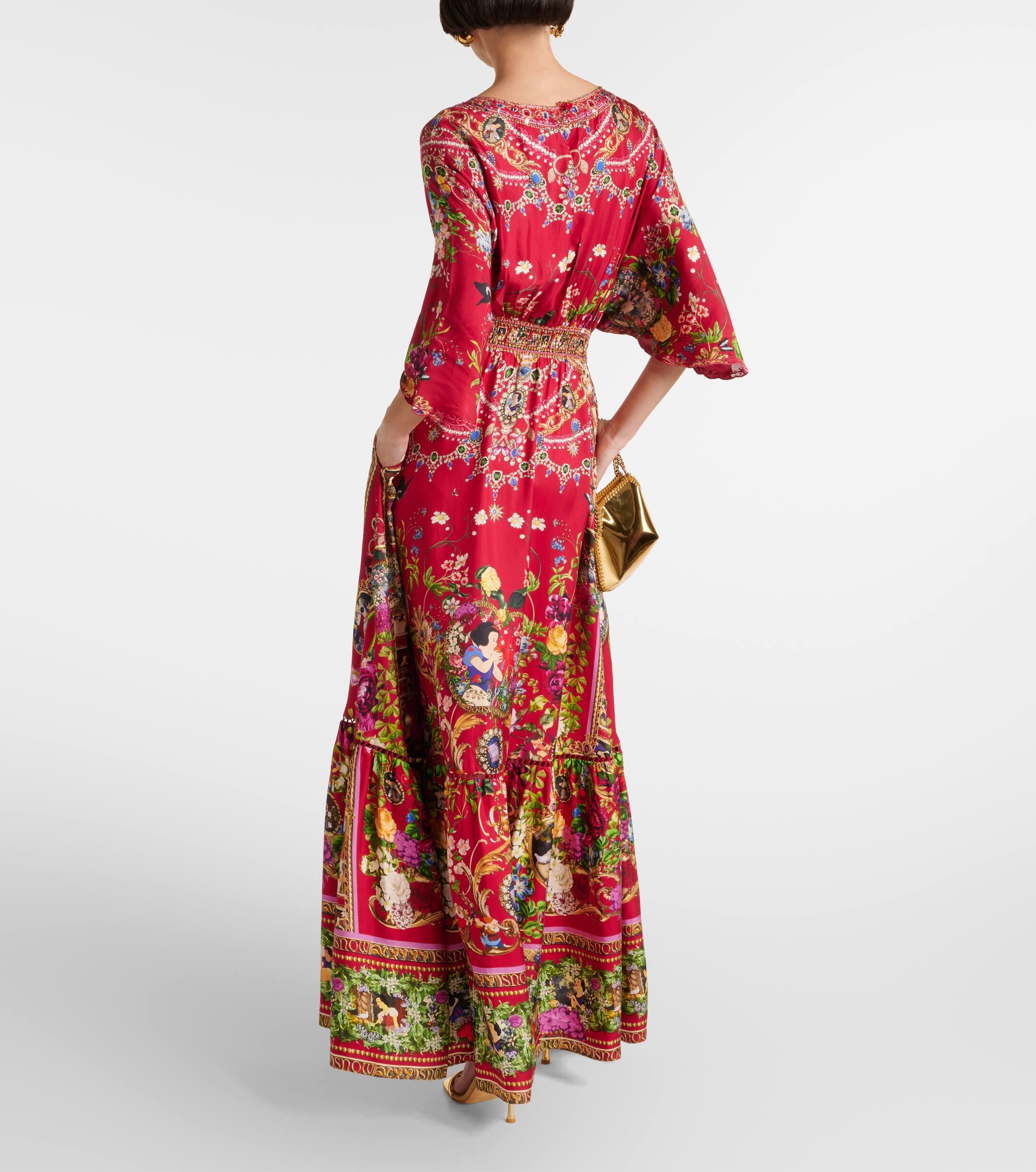 CAMILLA Printed Silk Maxi Dress in Red Lyst UK