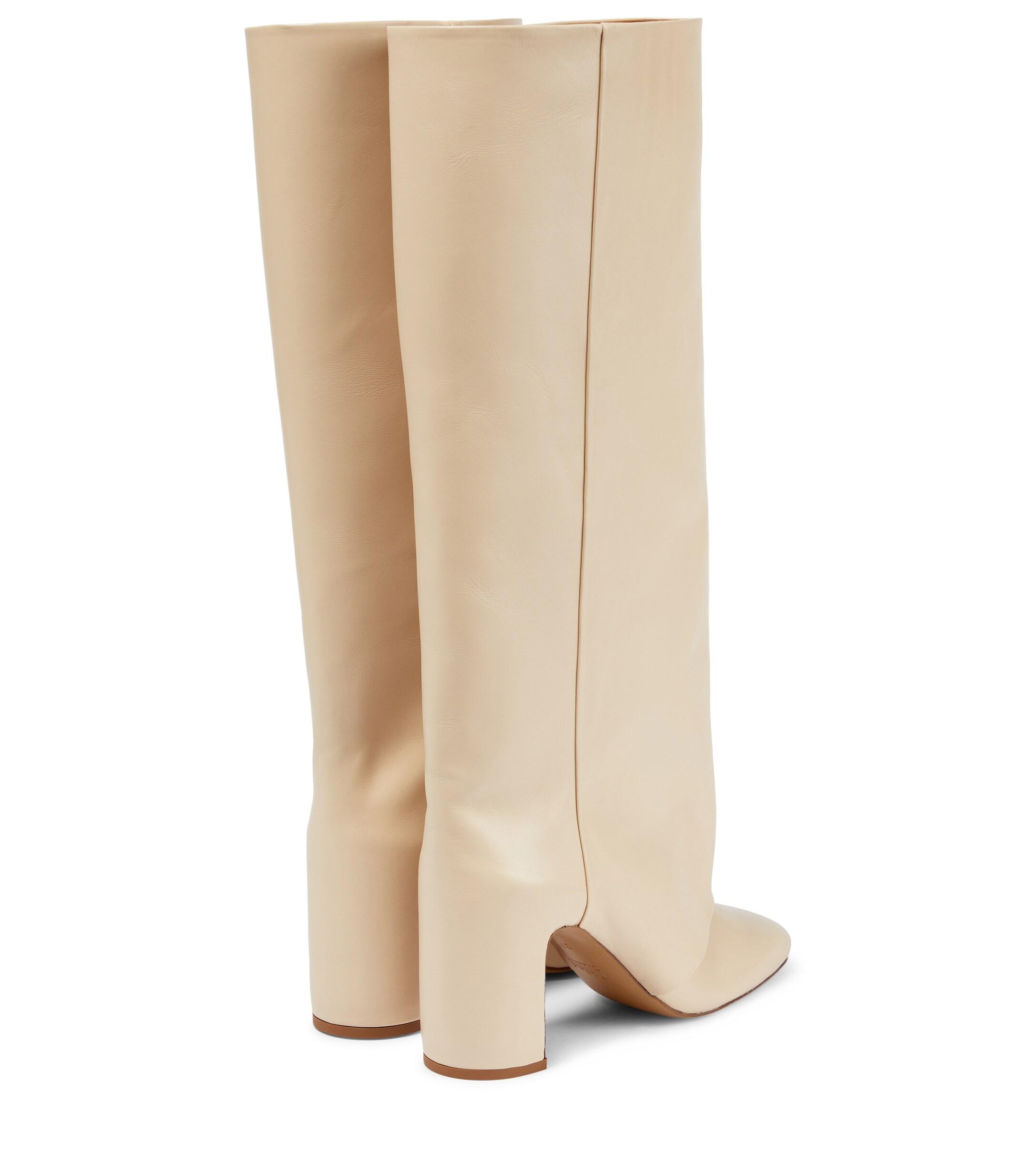 Chloé Karle Knee-high Leather Boots in Beige (Natural) | Lyst