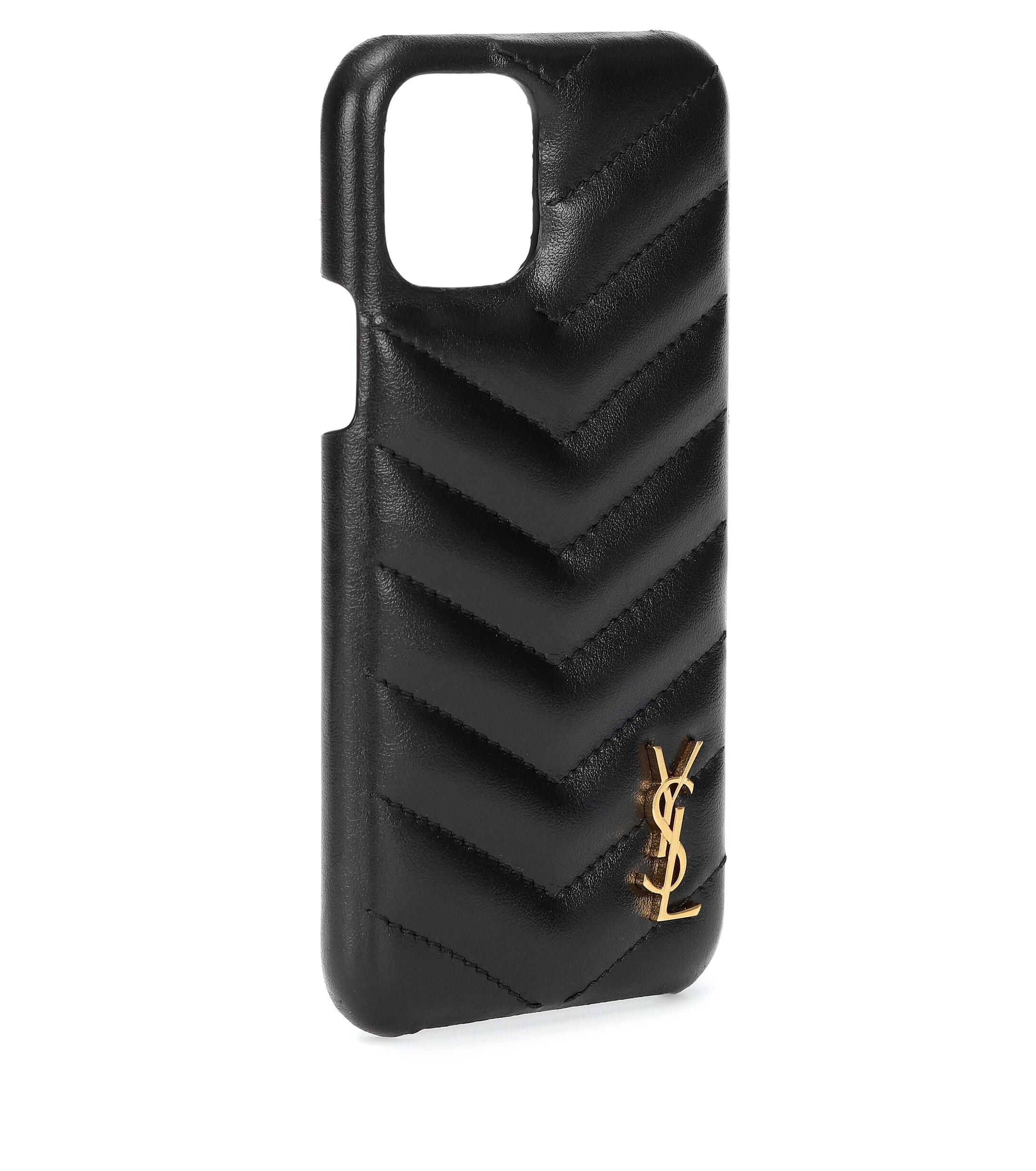 Coque pour iPhone 11 Pro en cuir Saint Laurent en coloris Noir | Lyst