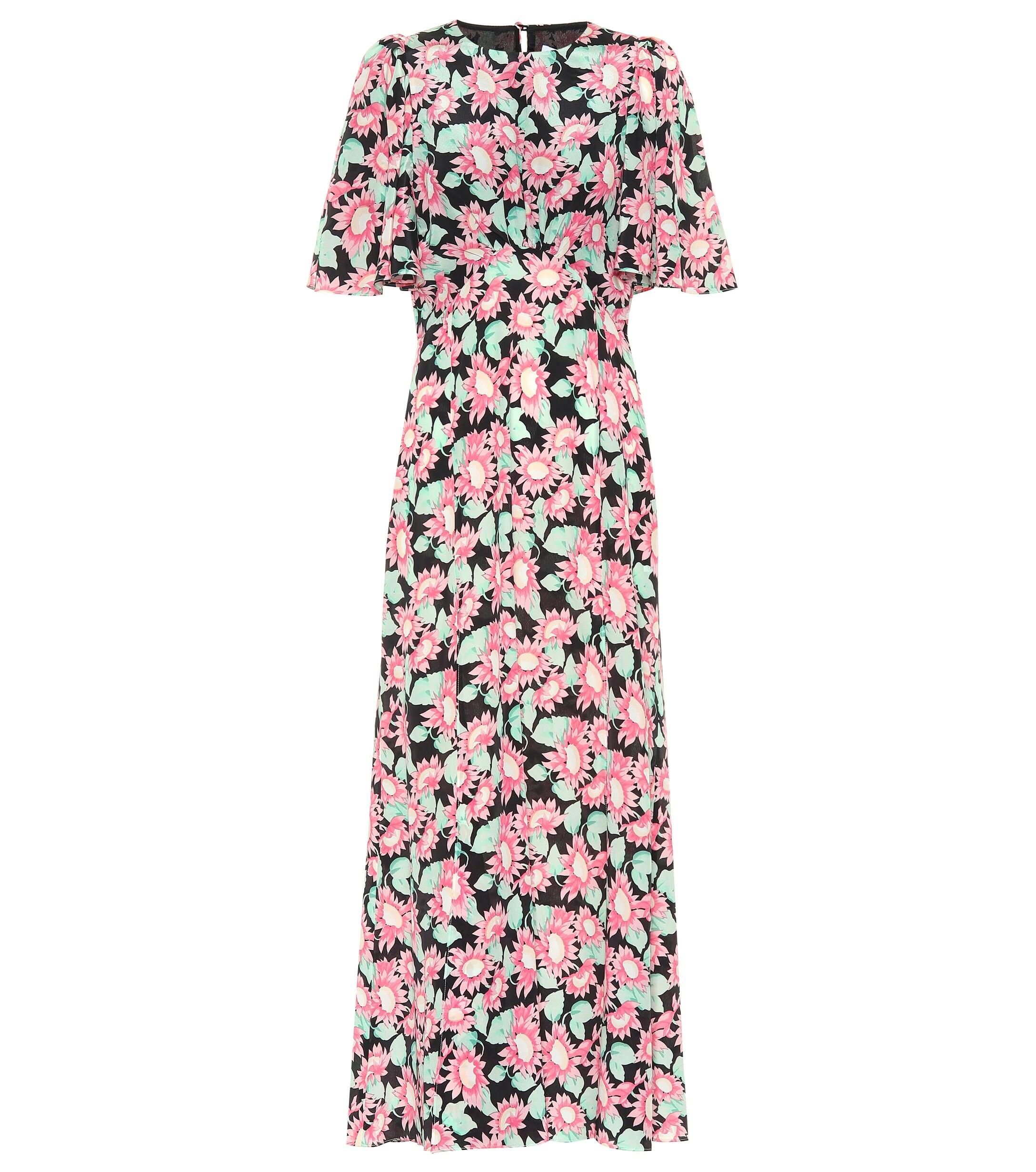 Les Rêveries Floral Silk Maxi Dress in Pink - Lyst