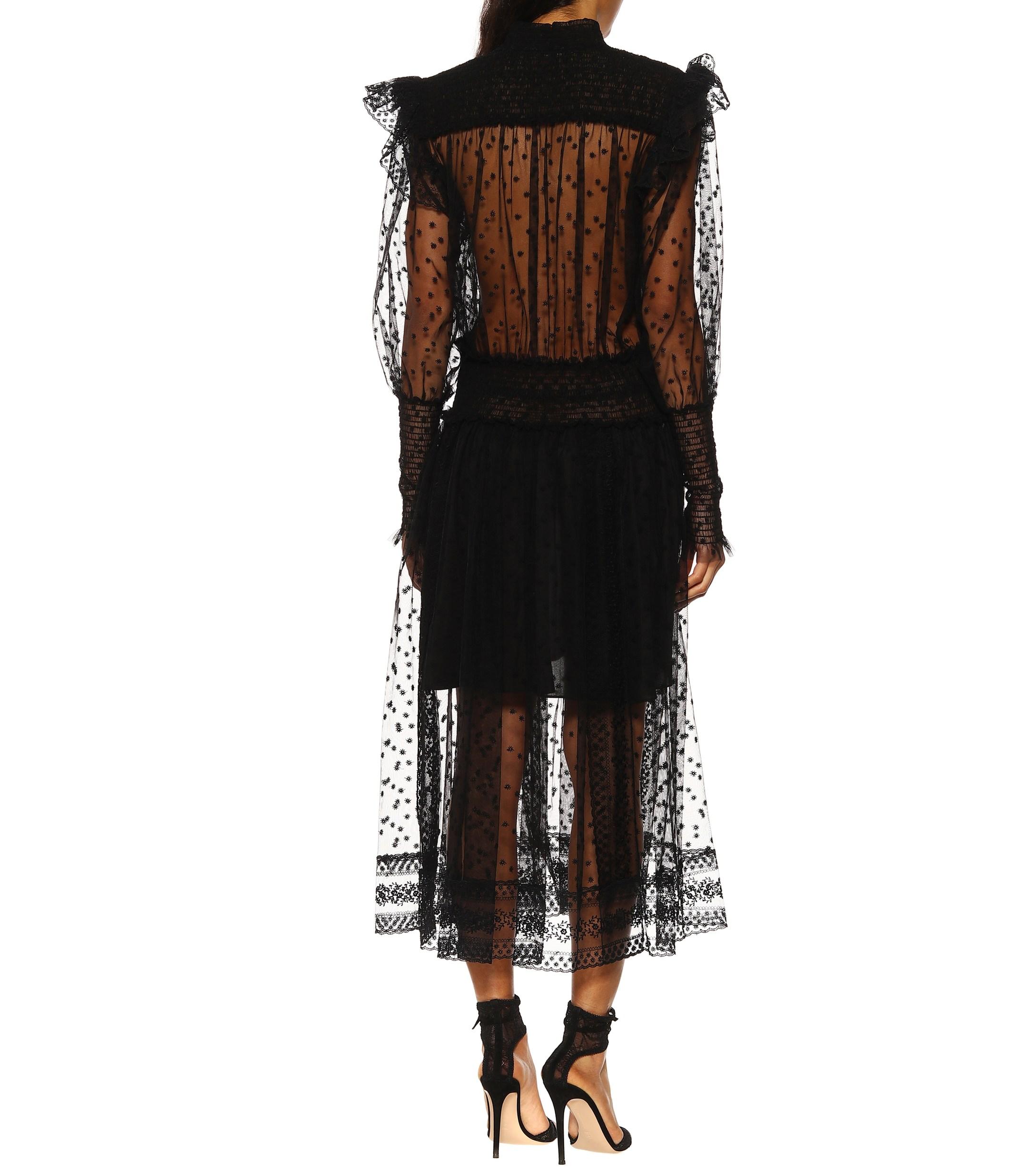 Philosophy Di Lorenzo Serafini Embroidered Chiffon Dress in Black - Lyst