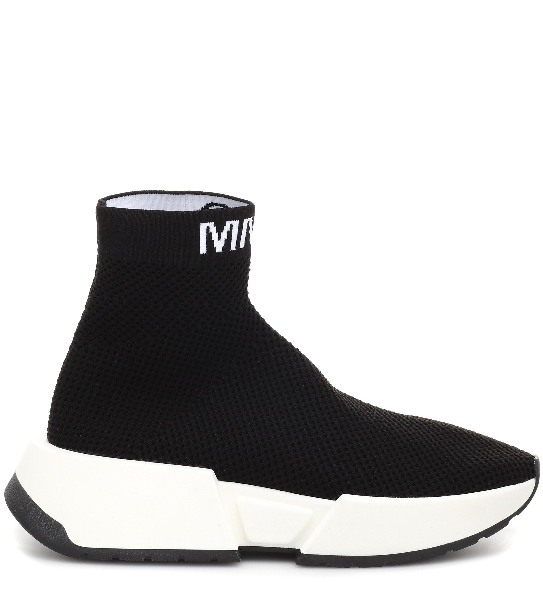 MM6 by Maison Martin Margiela High Socks-style Sneakers in Black | Lyst
