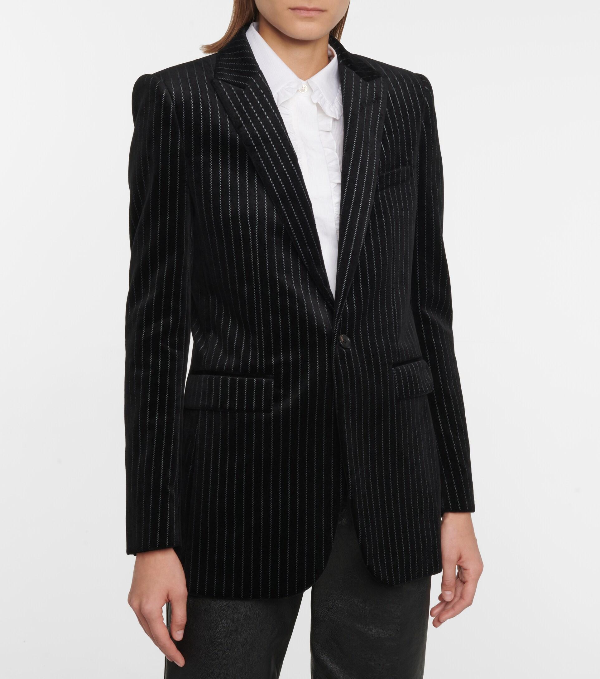 velvet striped blazer