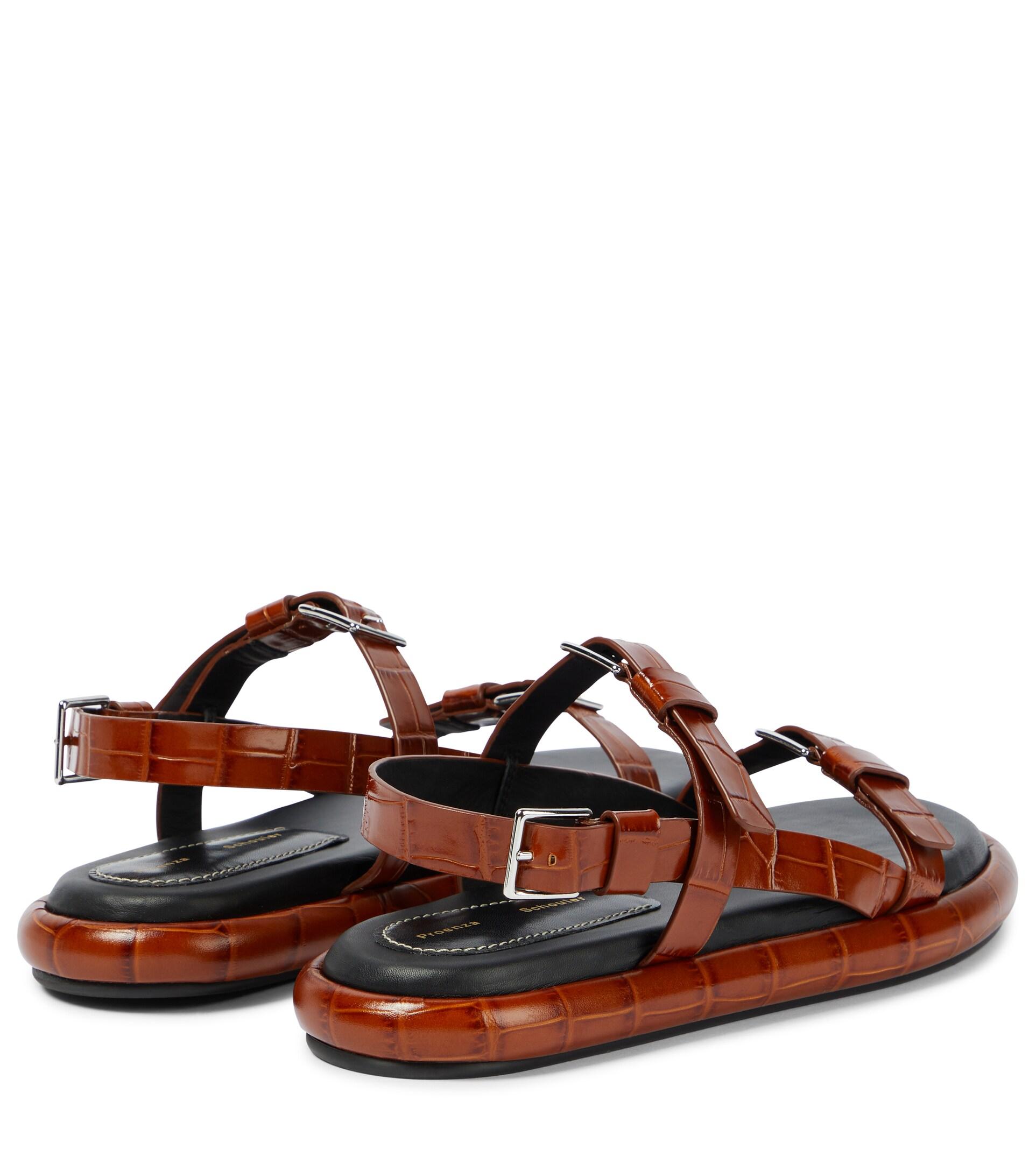 Proenza Schouler Pipe Croc-effect Leather Sandals | Lyst