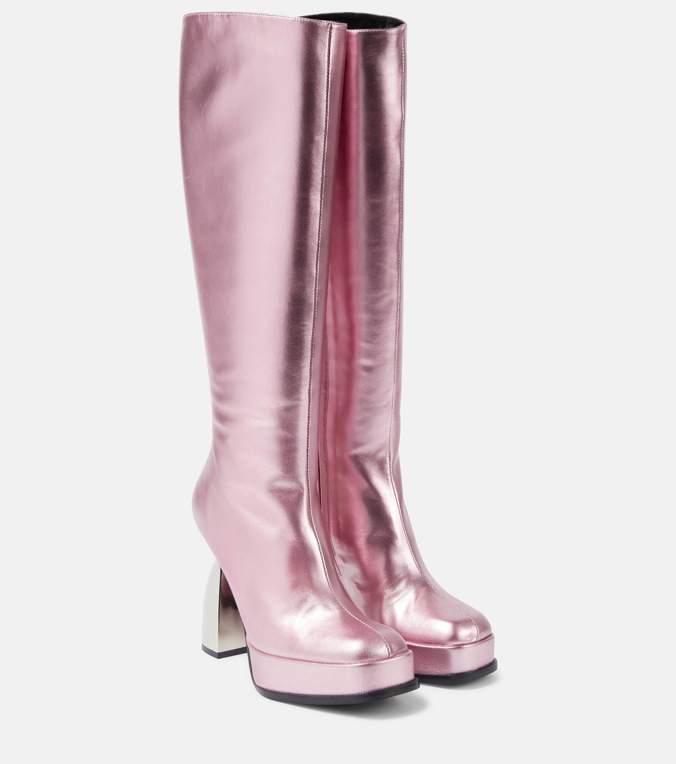 Pink shiny hotsell boots