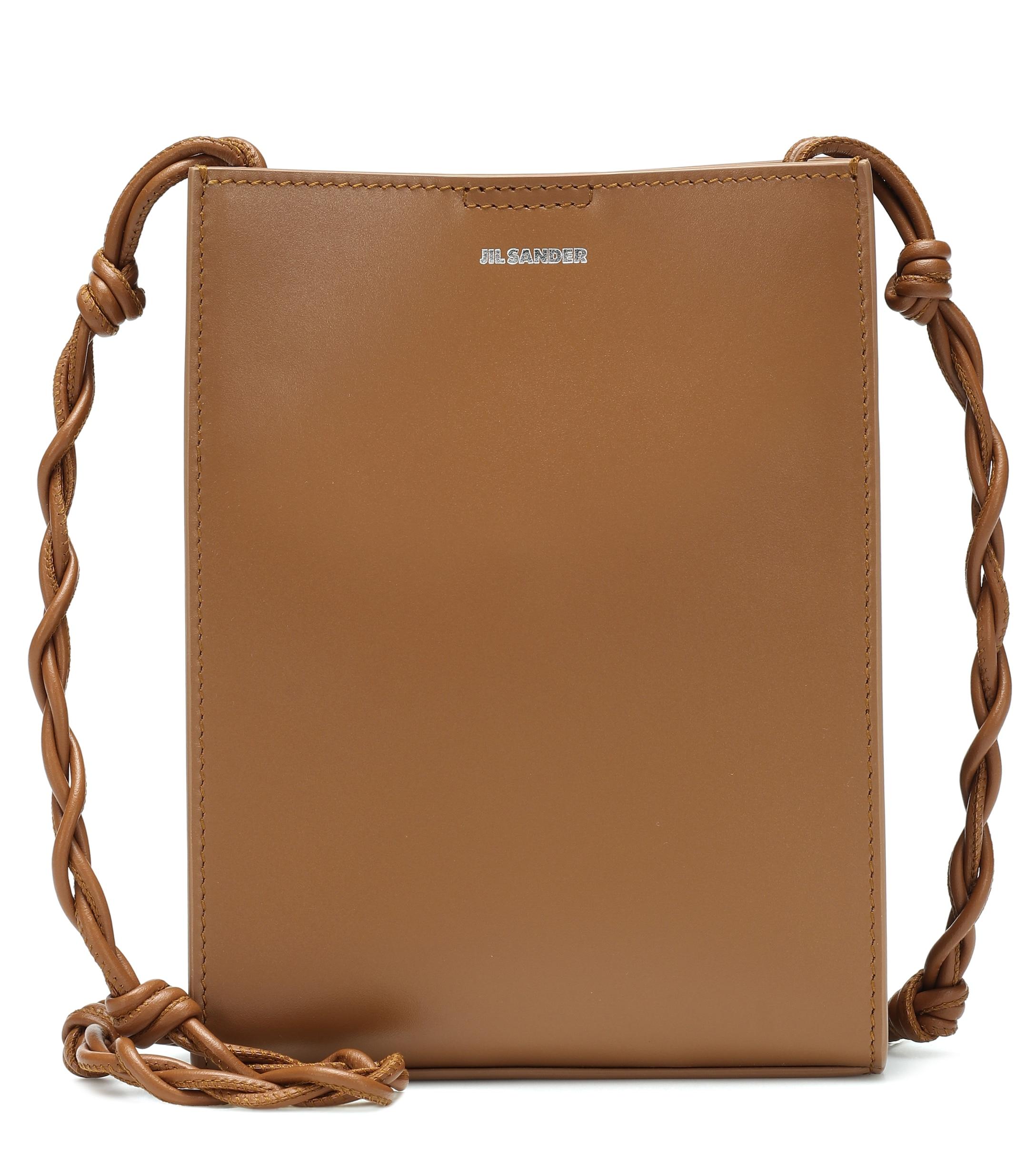 Jil Sander Tangle Small Leather Shoulder Bag in Brown - Lyst