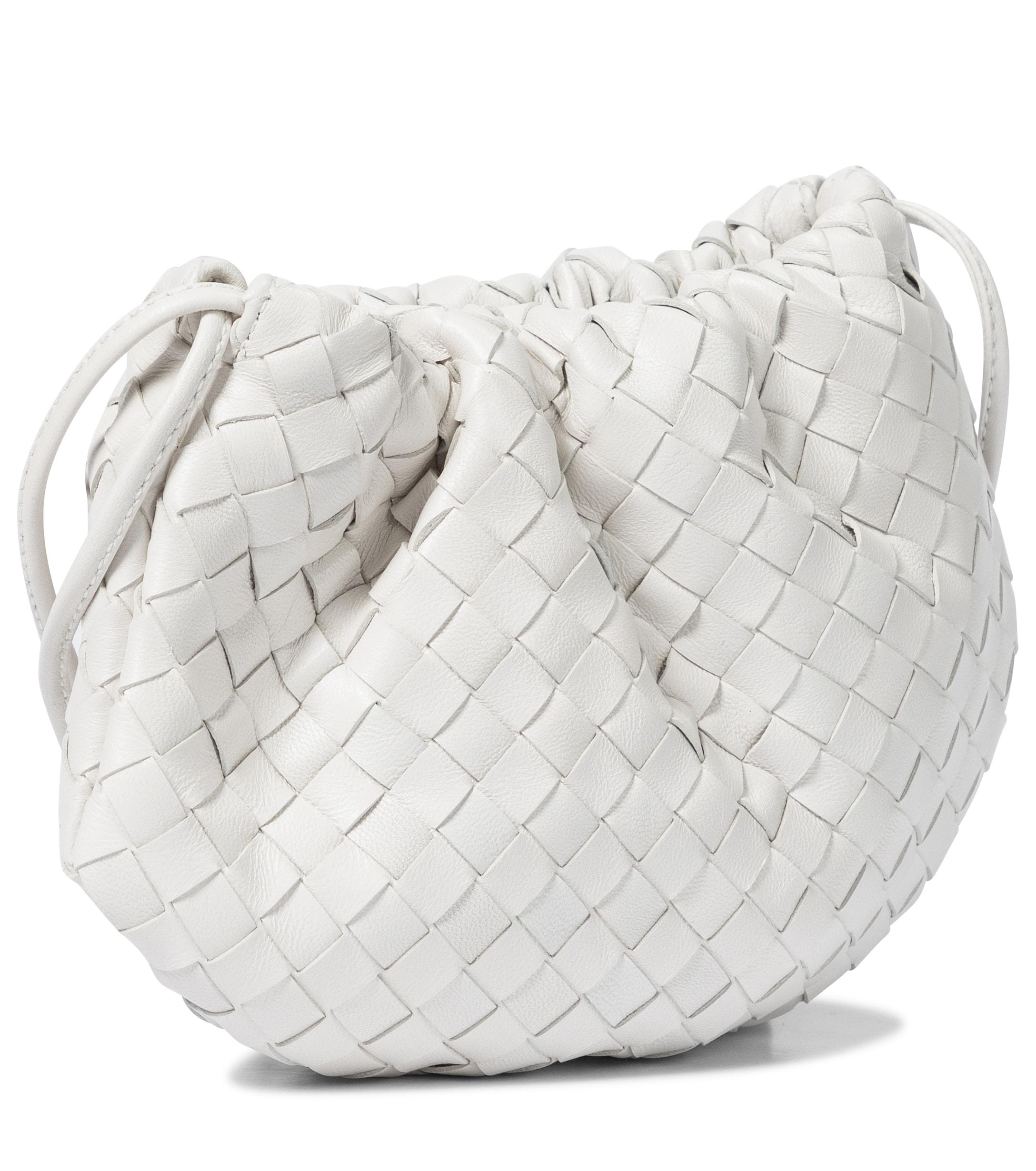 Bottega Veneta Bulb Mini Leather Shoulder Bag in White