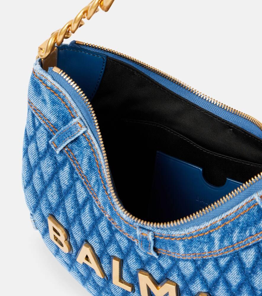 Balmain 1945 Soft Denim Moon Shoulder Bag in Blue | Lyst UK