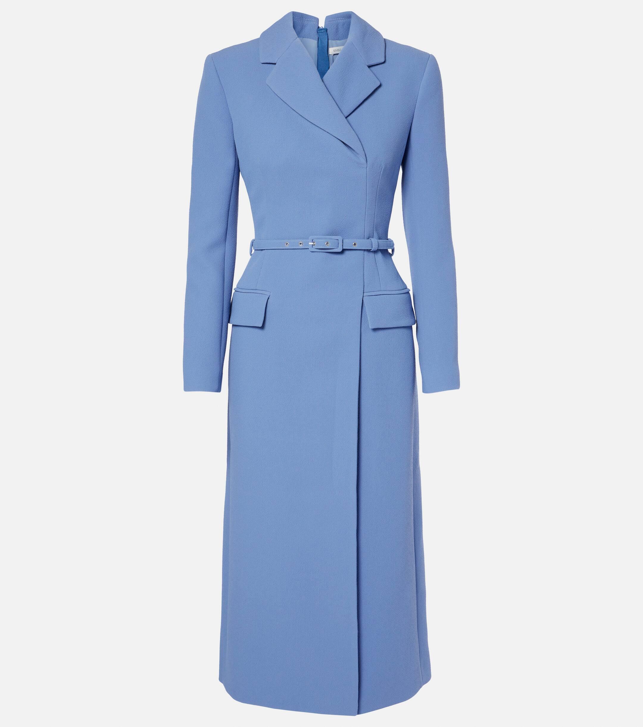 blue coat dress RUBUS NAVY BLUE ELEGANT COAT-DRESS  Marimo Fashion