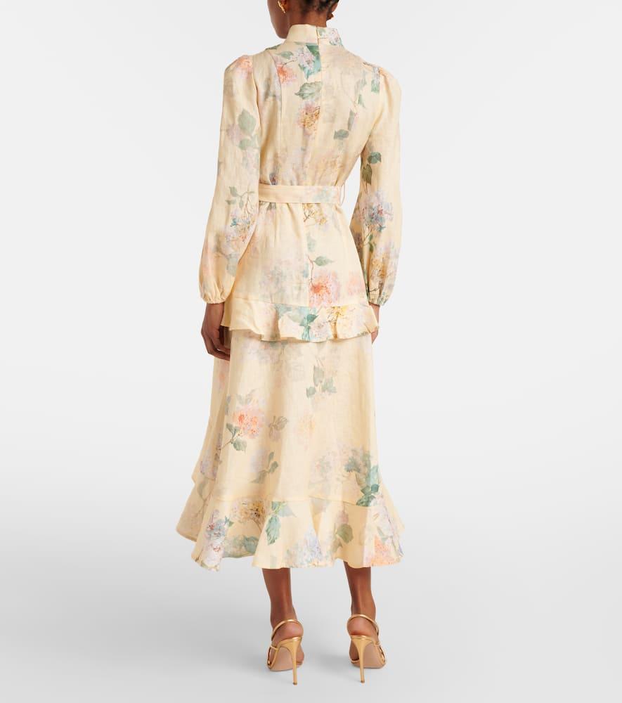 【Zimmermann】Illuminate floral linen midi dress Illuminate floral linen midi dress in multicoloured