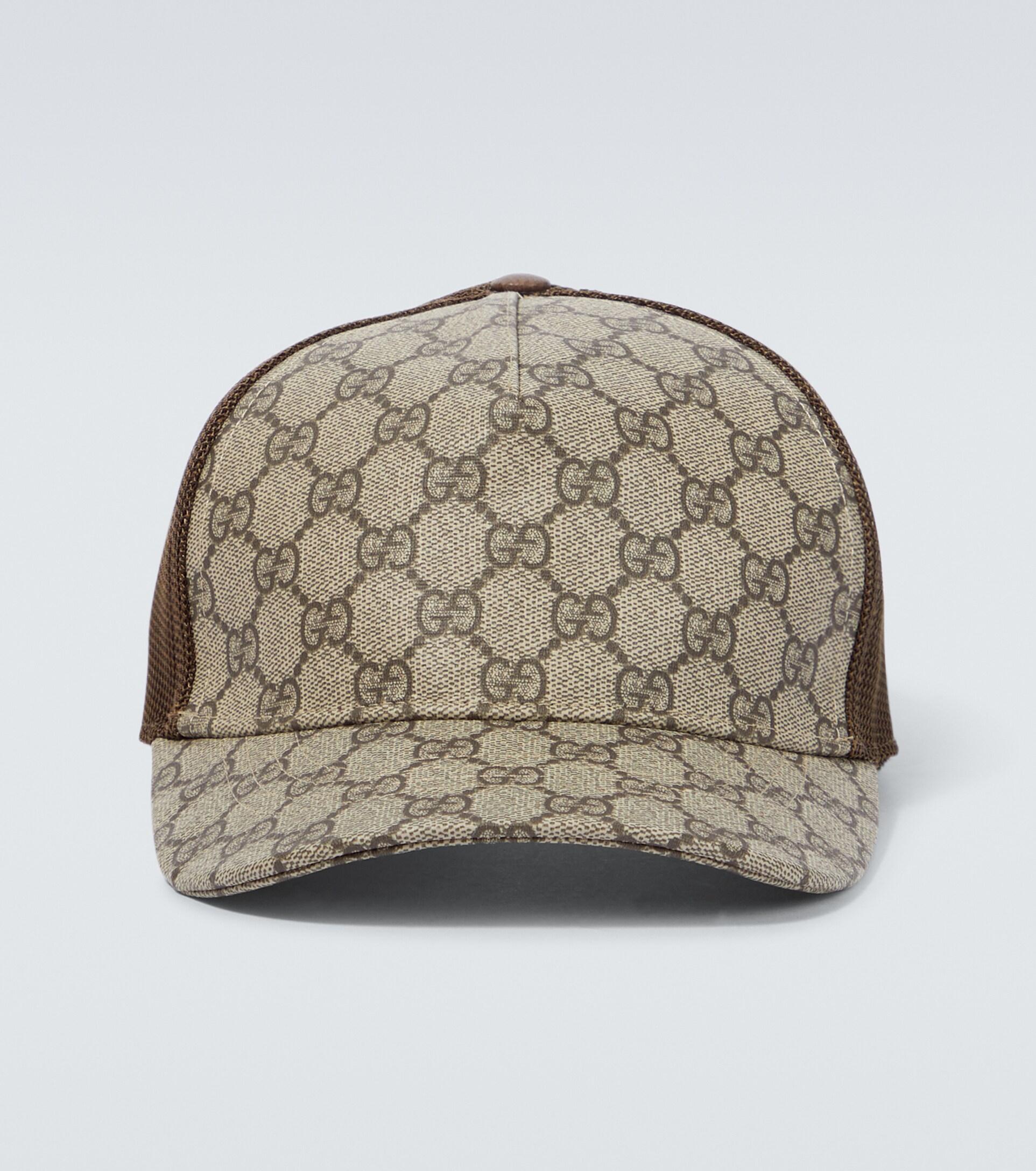 Gucci GG Supreme Canvas And Mesh Baseball Cap in Brown for Men