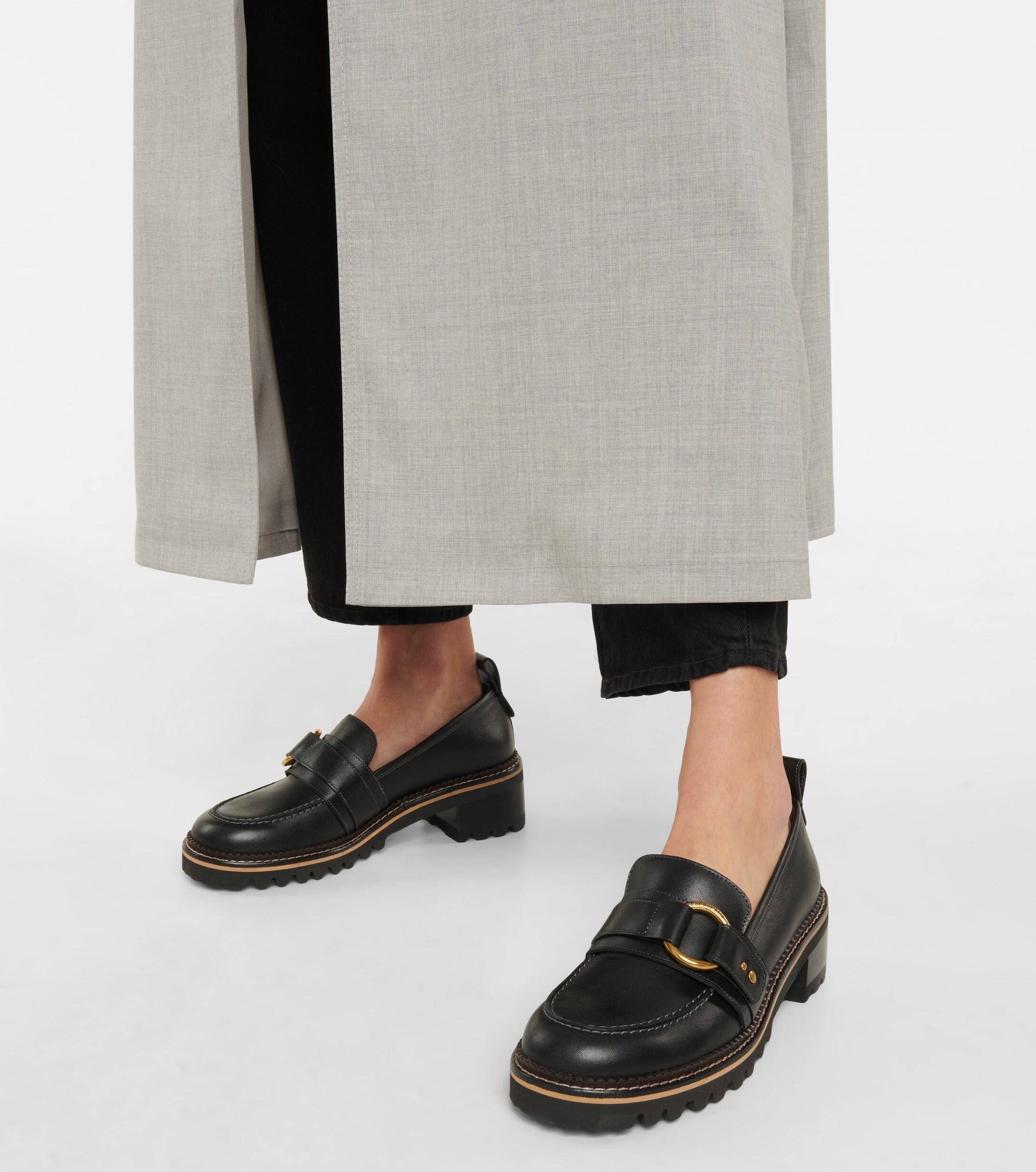 See By Chloé Erine Leather Loafers in Black | Lyst
