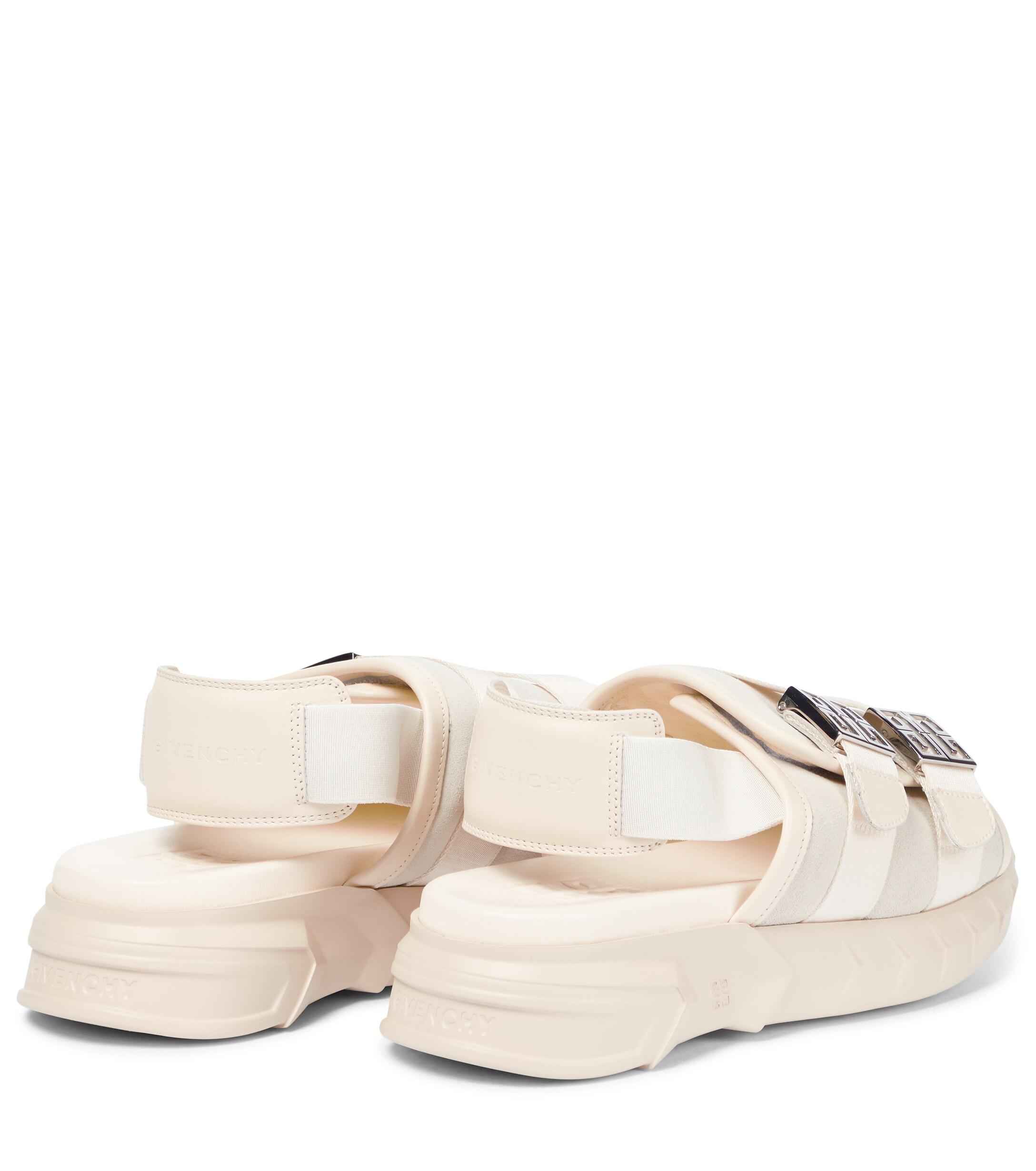 Marshmallow Suede And Leather Sandals