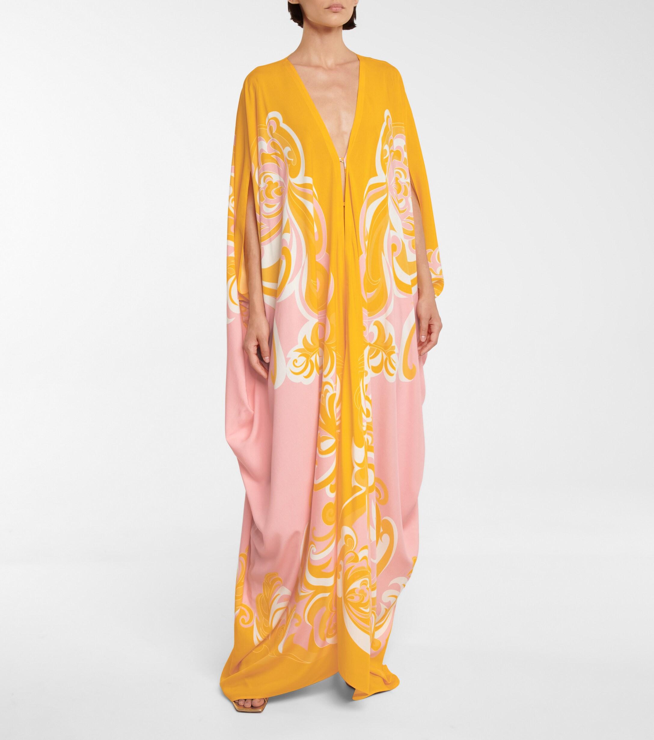 Emilio Pucci Printed Kaftan in Yellow | Lyst