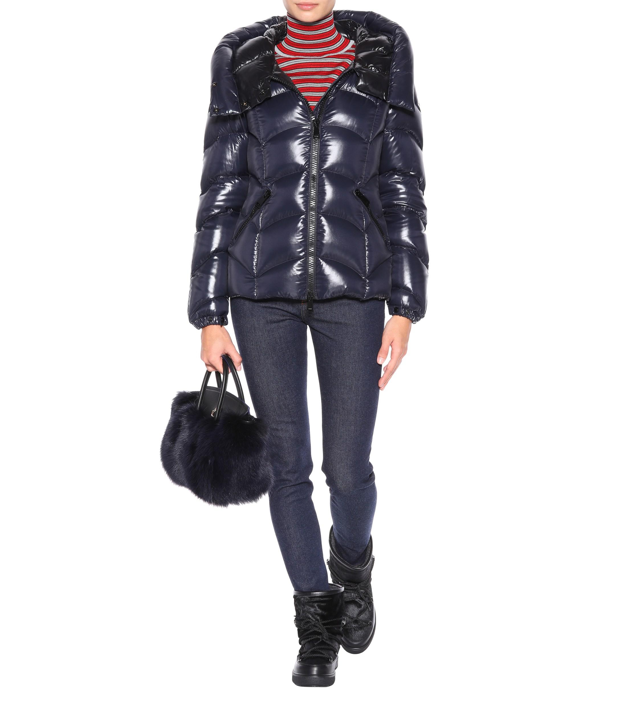 Moncler Akebia Shiny Puffer Jacket in Blue | Lyst