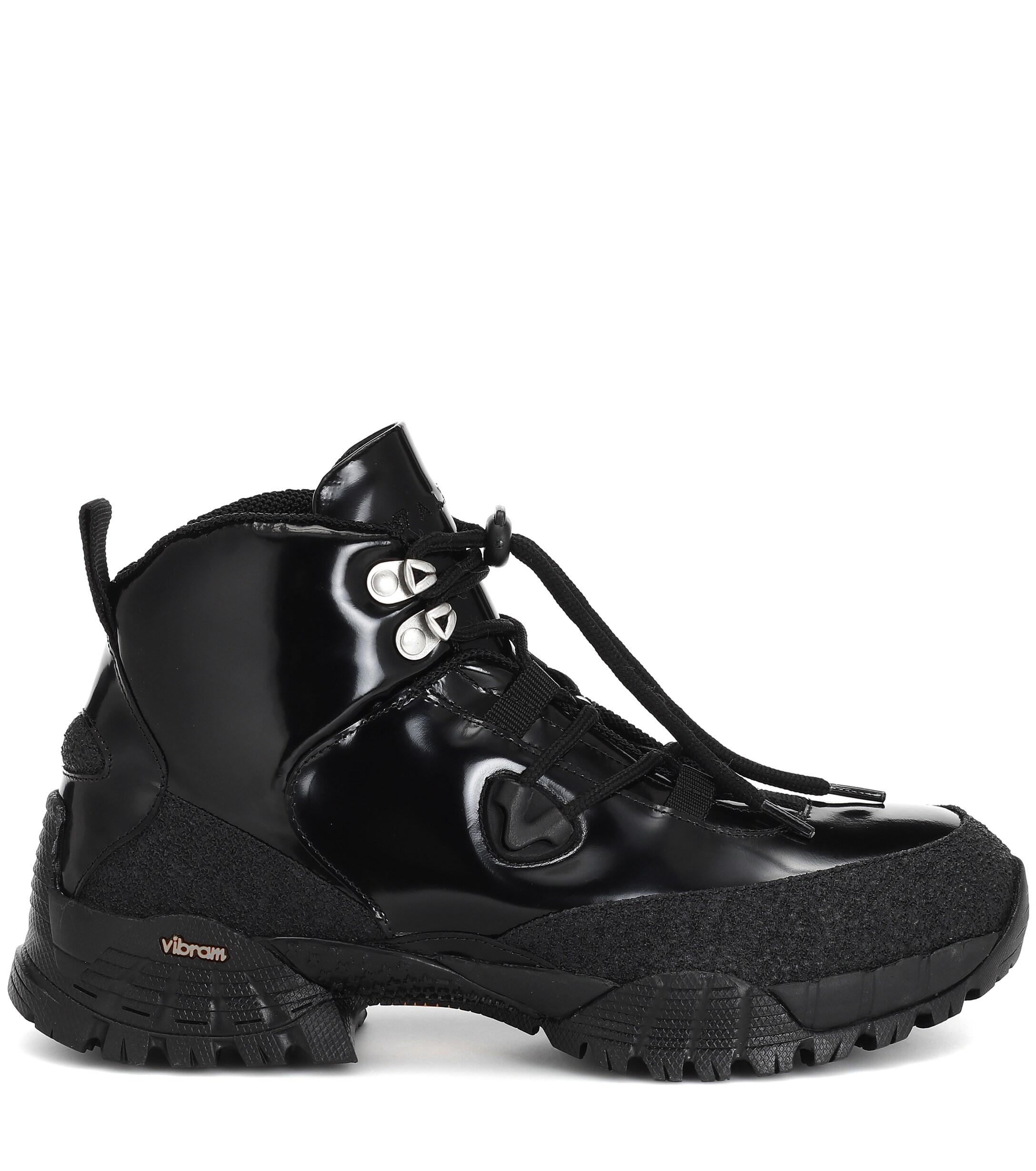 patent leather hiking boots
