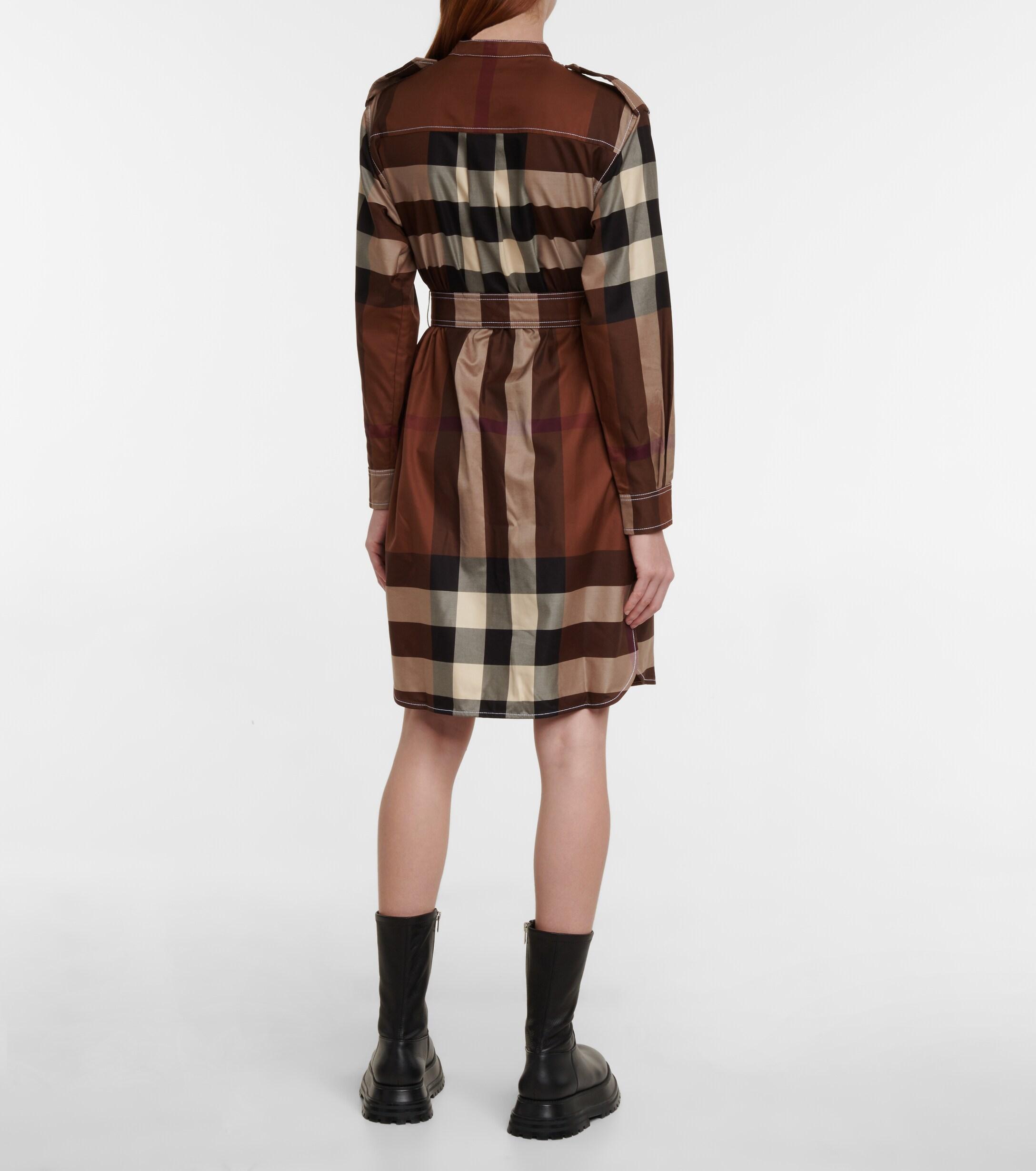 Burberry Vintage Check Cotton Twill Shirt Dress in Brown | Lyst