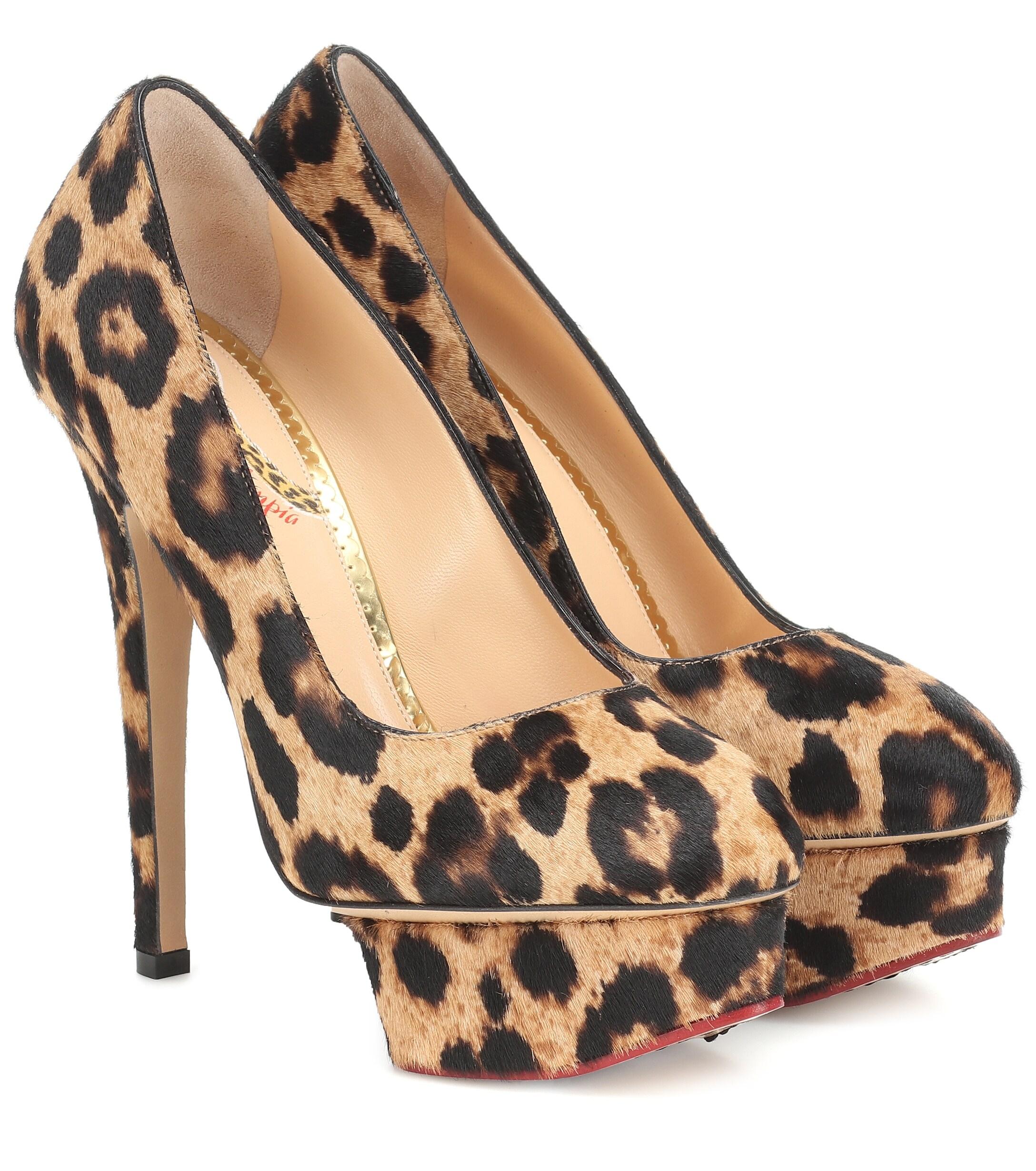 olympia leopard calf hair and leather trainer