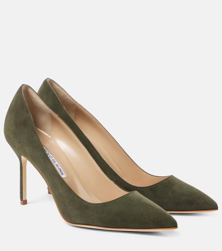 Manolo Blahnik Bb 90 Suede Pumps in Green Lyst UK