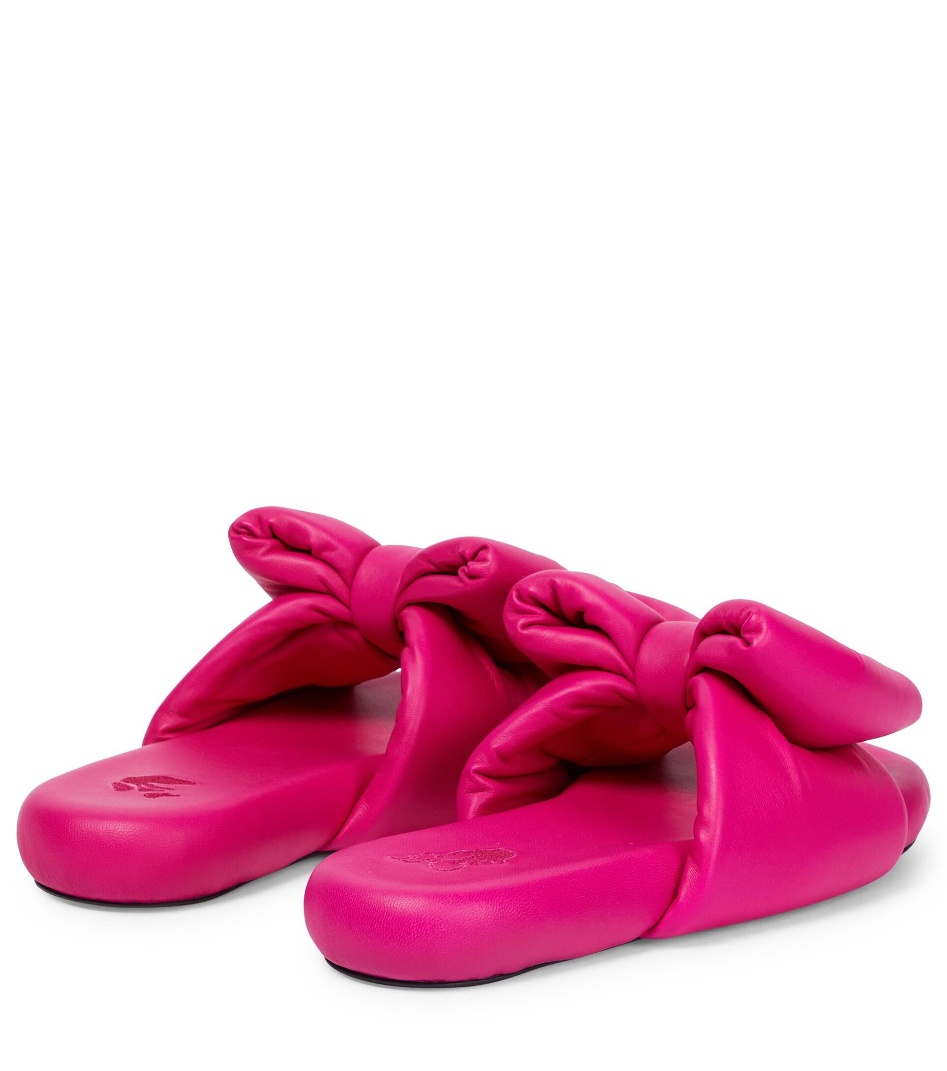 Pink slides with bow new arrivals