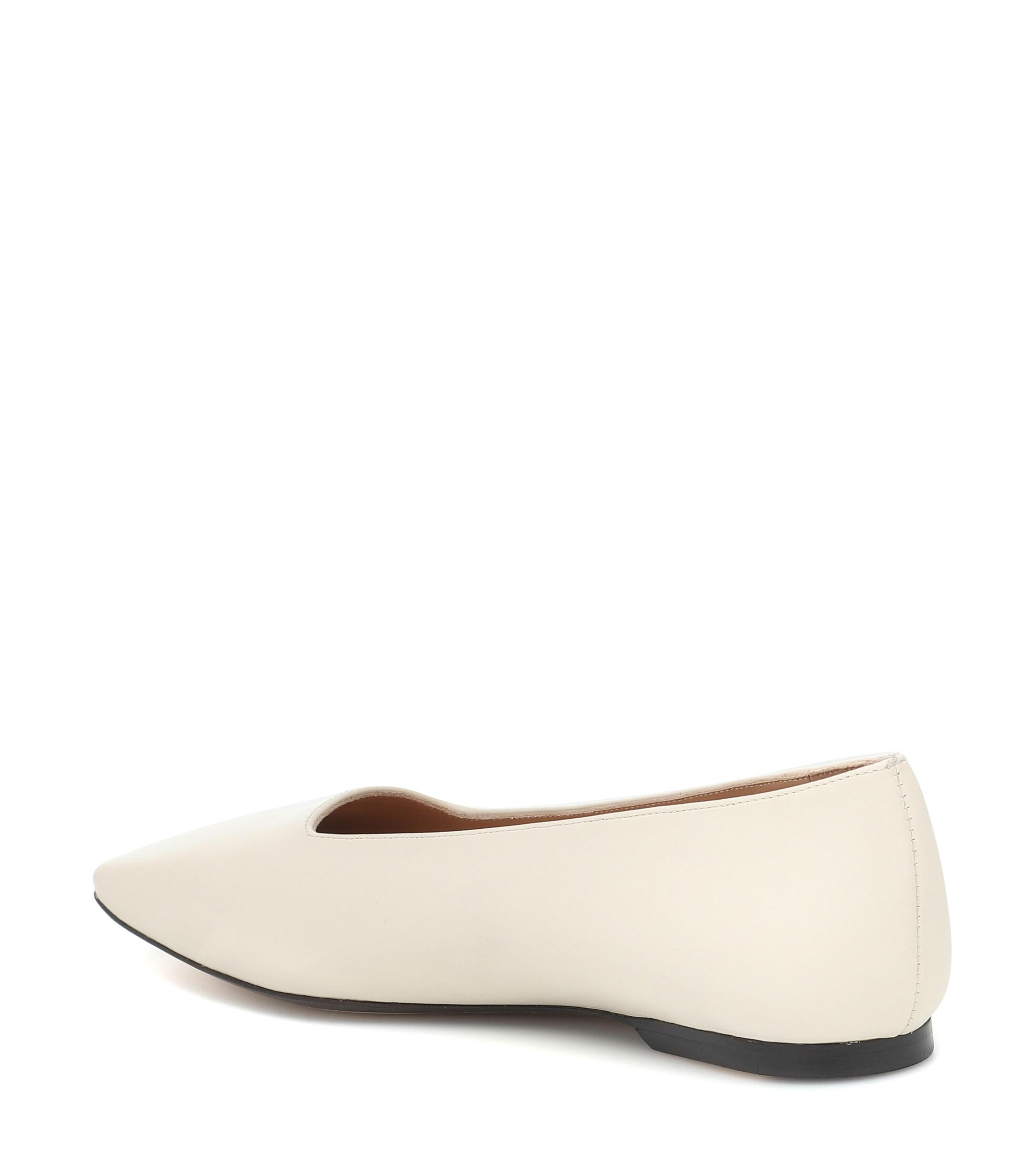 JOSEPH Leather Ballet Flats in White Lyst