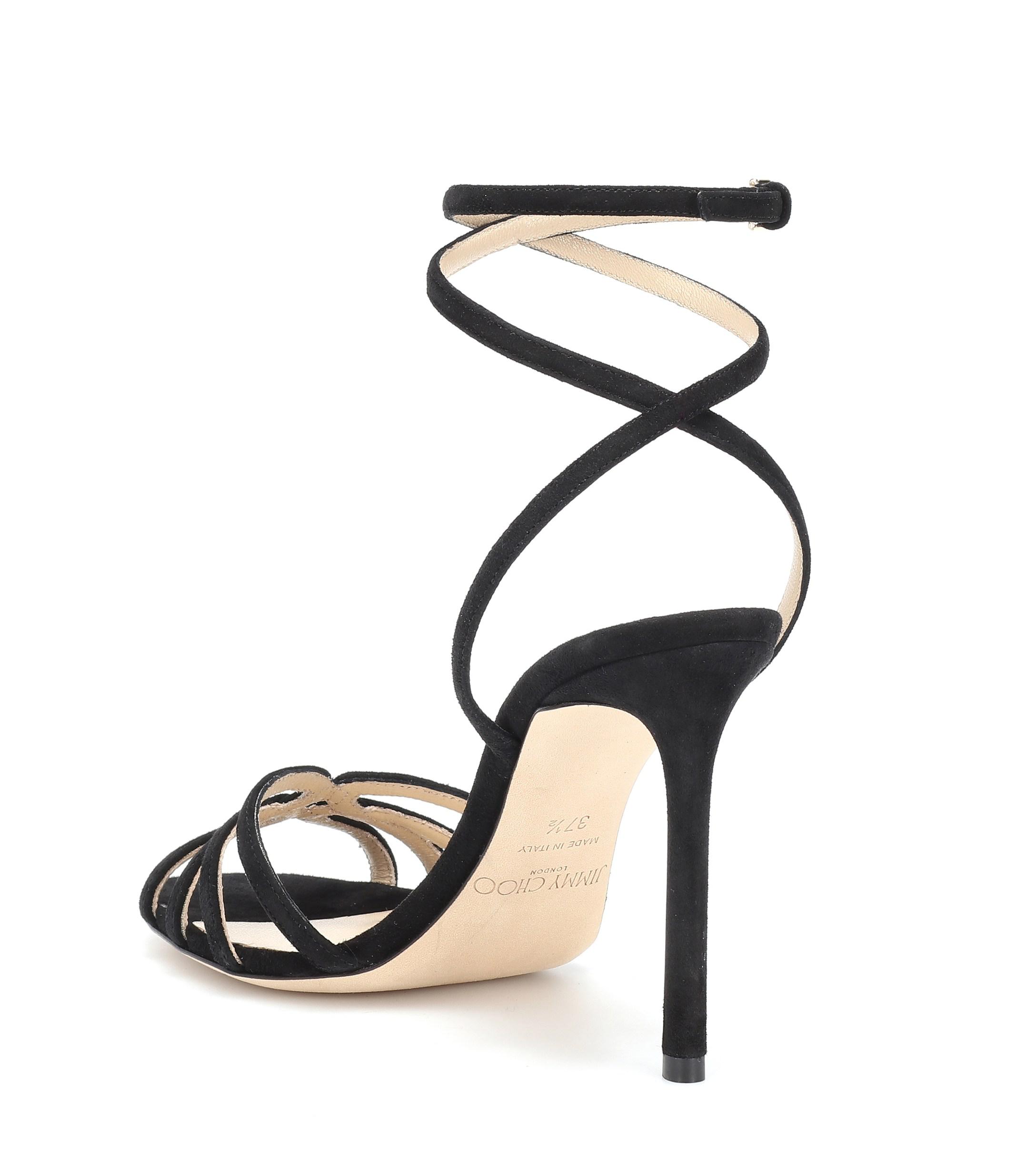 jimmy choo mimi metallic leather sandals