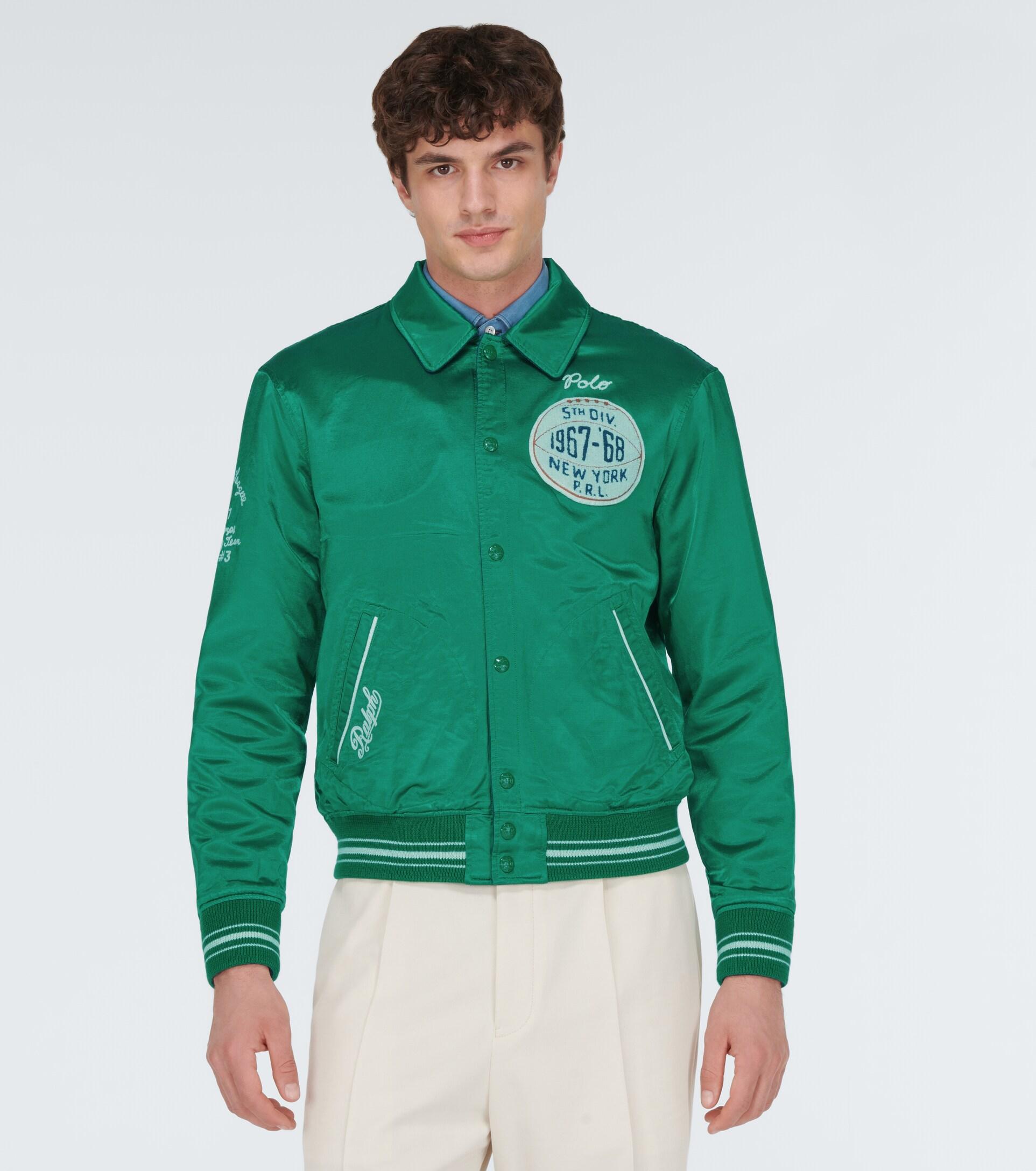 Cotton Blend Varsity Jacket in Green - Polo Ralph Lauren