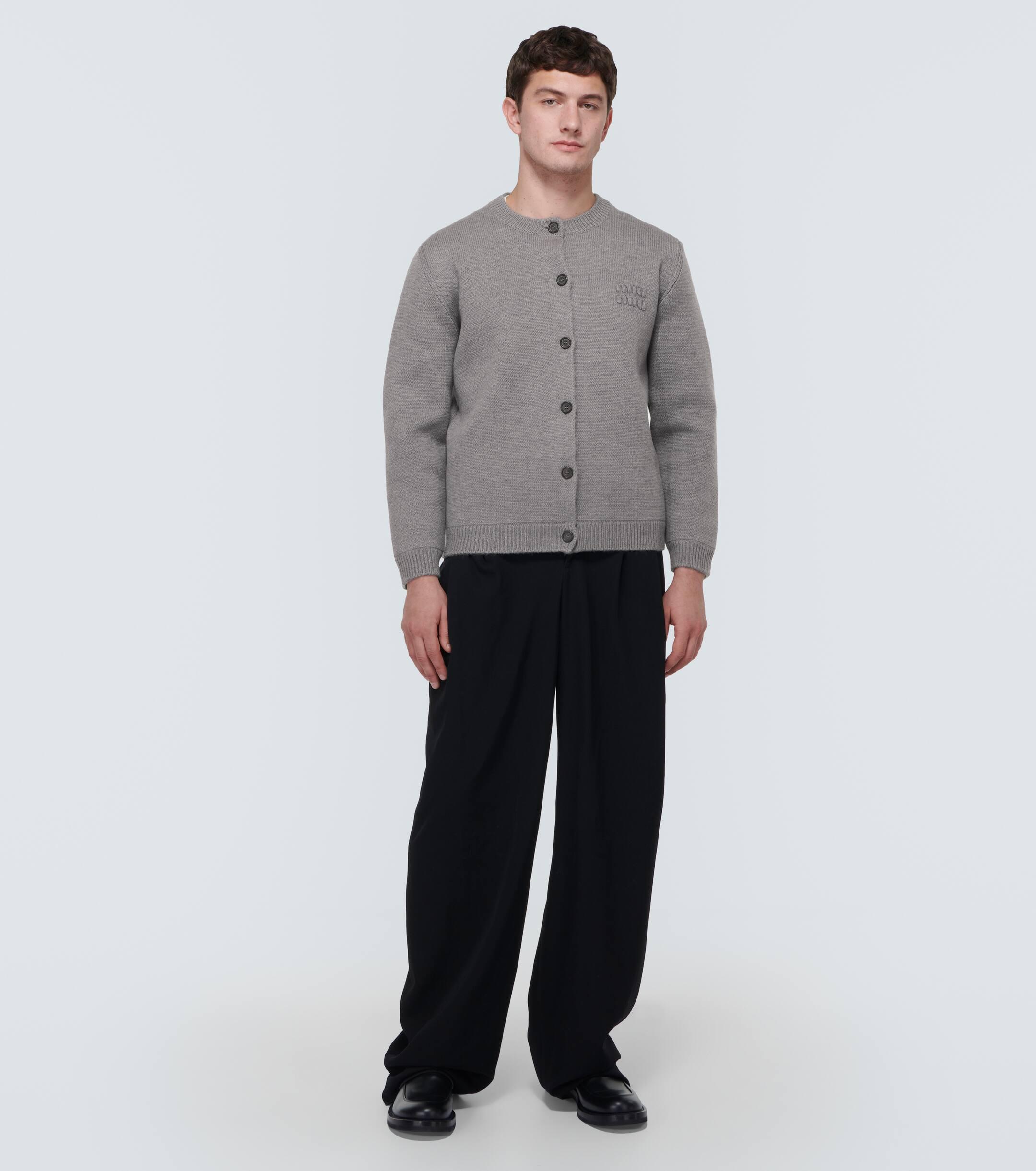 miu miu crew neck wool cardigan mens