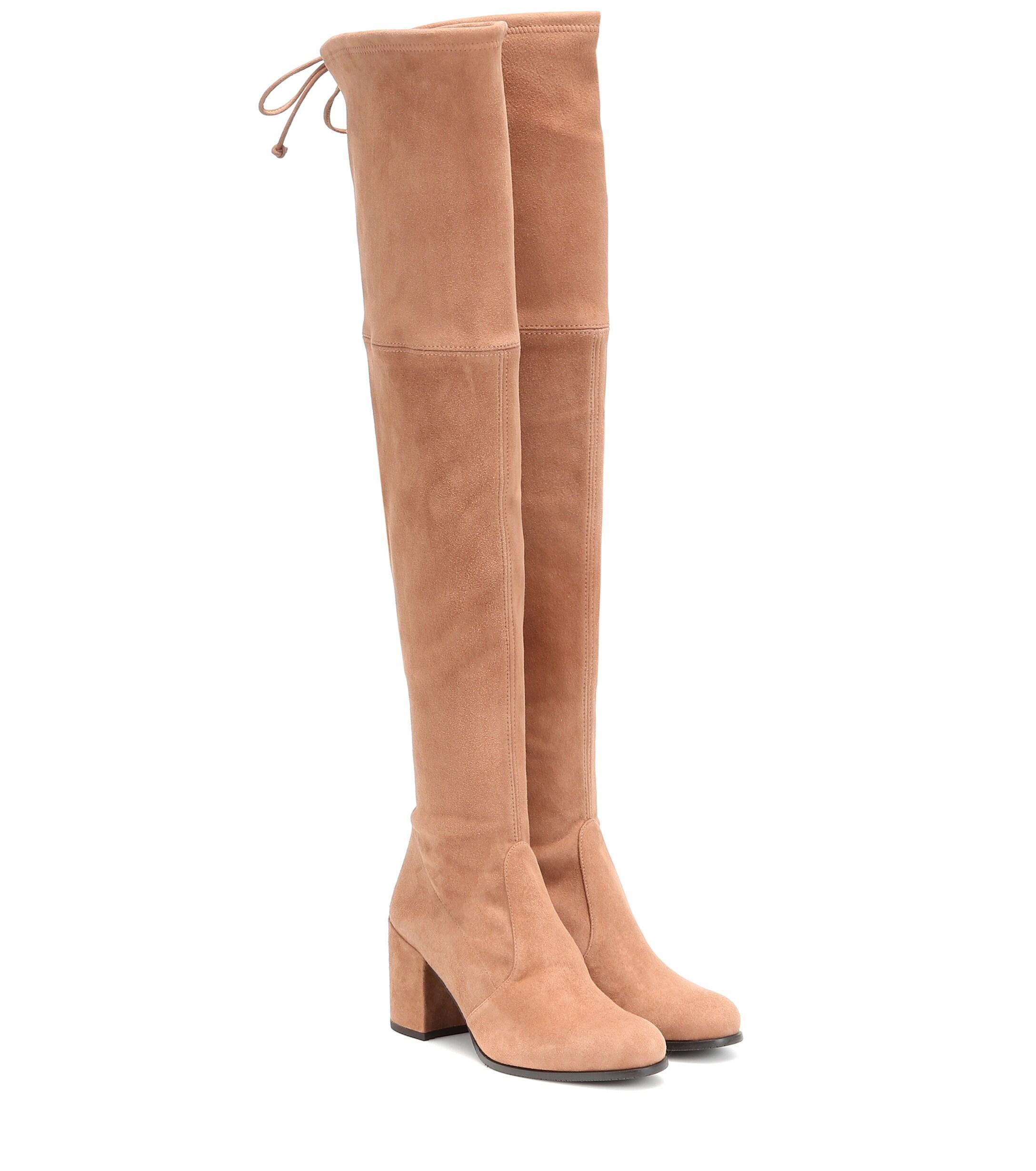 Stuart Weitzman Tieland Suede Over-the-knee Boots in Brown - Lyst